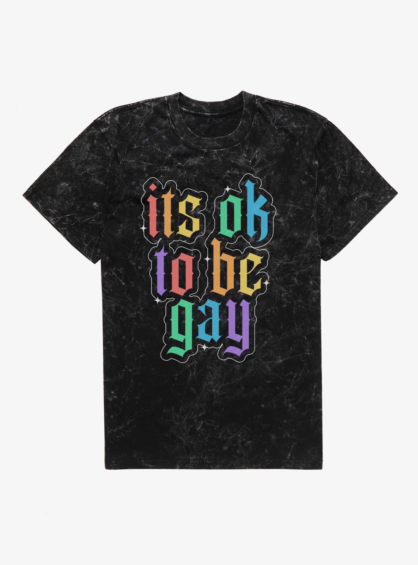 Pride It's Ok To Be Gay Mineral Wash T-Shirt, , hi-res