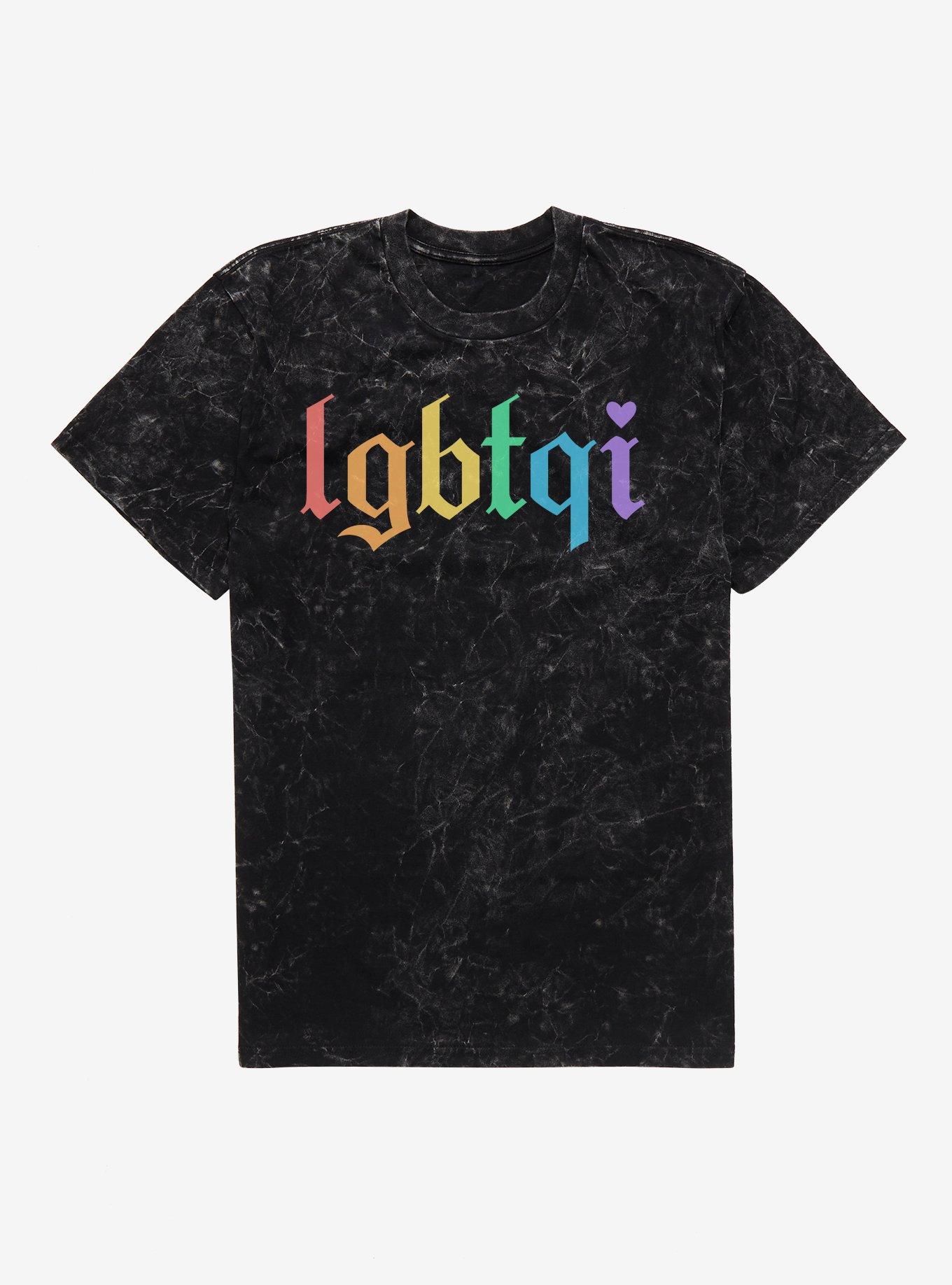 Pride LGBTQI Rainbow Mineral Wash T-Shirt, BLACK MINERAL WASH, hi-res