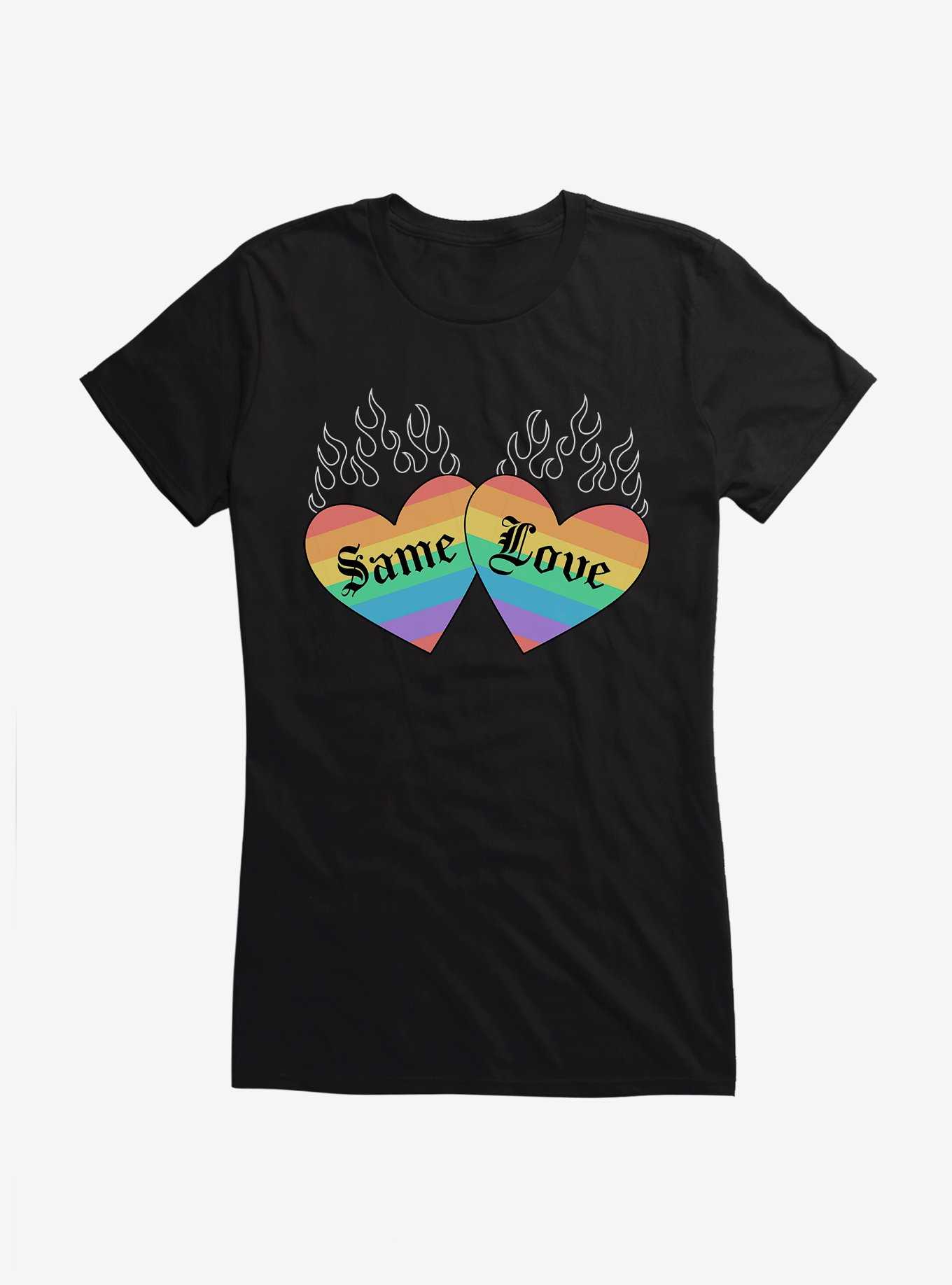 Pride Same Love Rainbow Hearts Girls T-Shirt, , hi-res