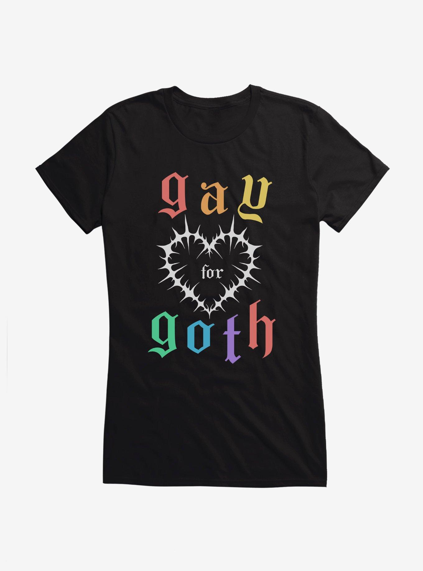 Pride Gay For Goth Girls T-Shirt, BLACK, hi-res