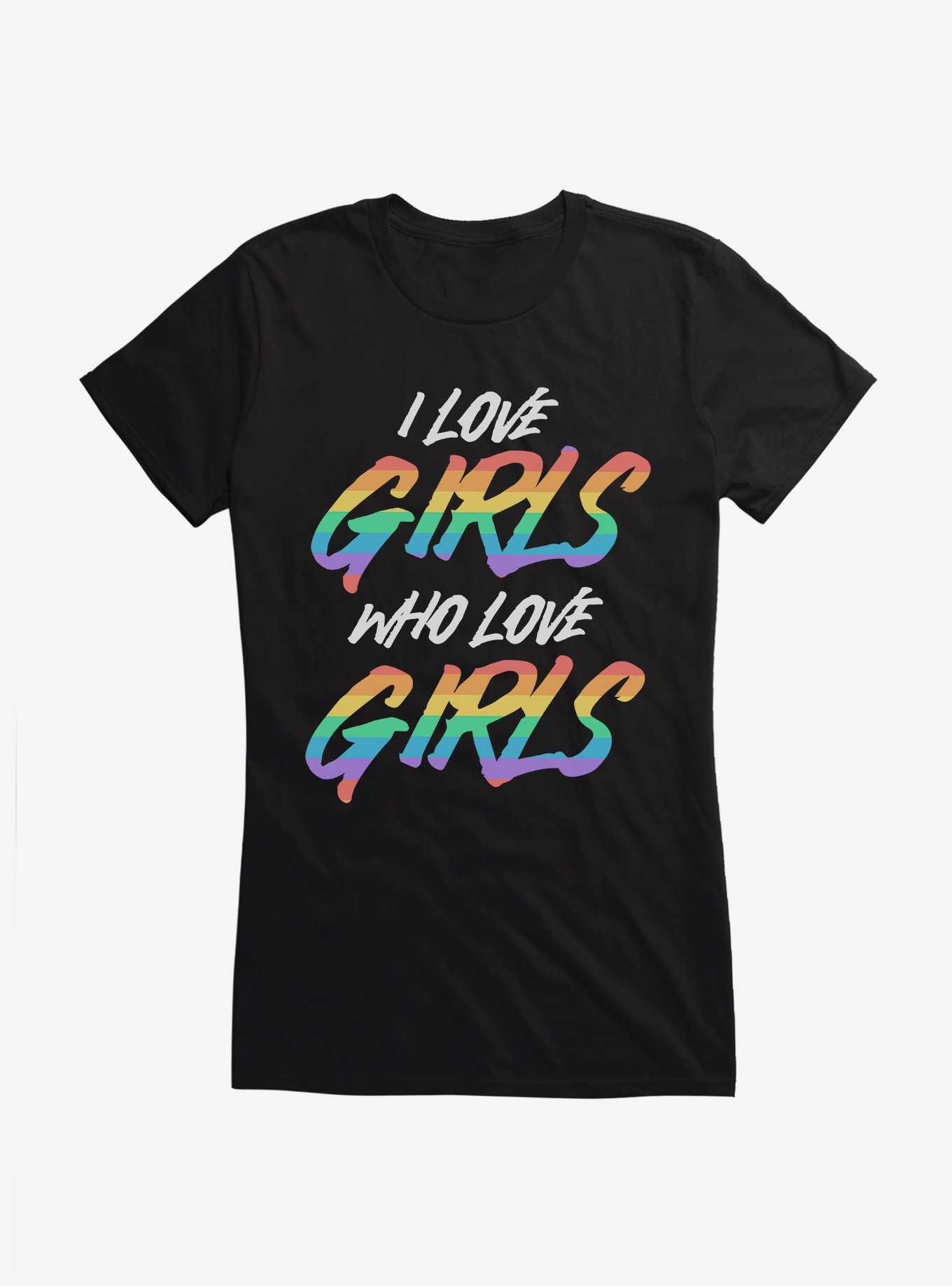Pride I Love Girls Who Love Girls Girls T-Shirt, , hi-res