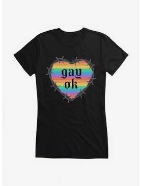 Pride Gay Ok Rainbow Heart Girls T-Shirt, , hi-res