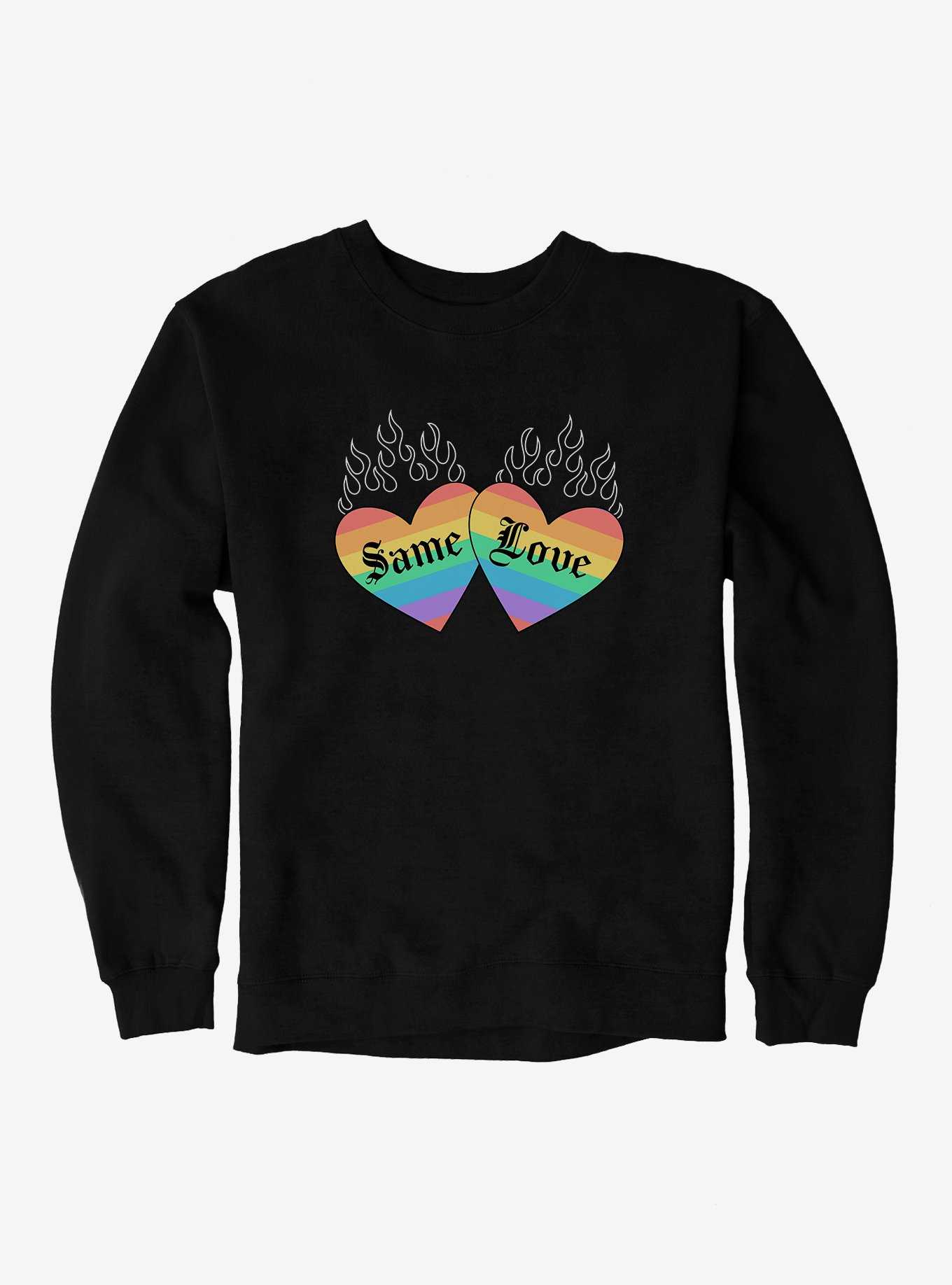 Pride Same Love Rainbow Hearts Sweatshirt, , hi-res