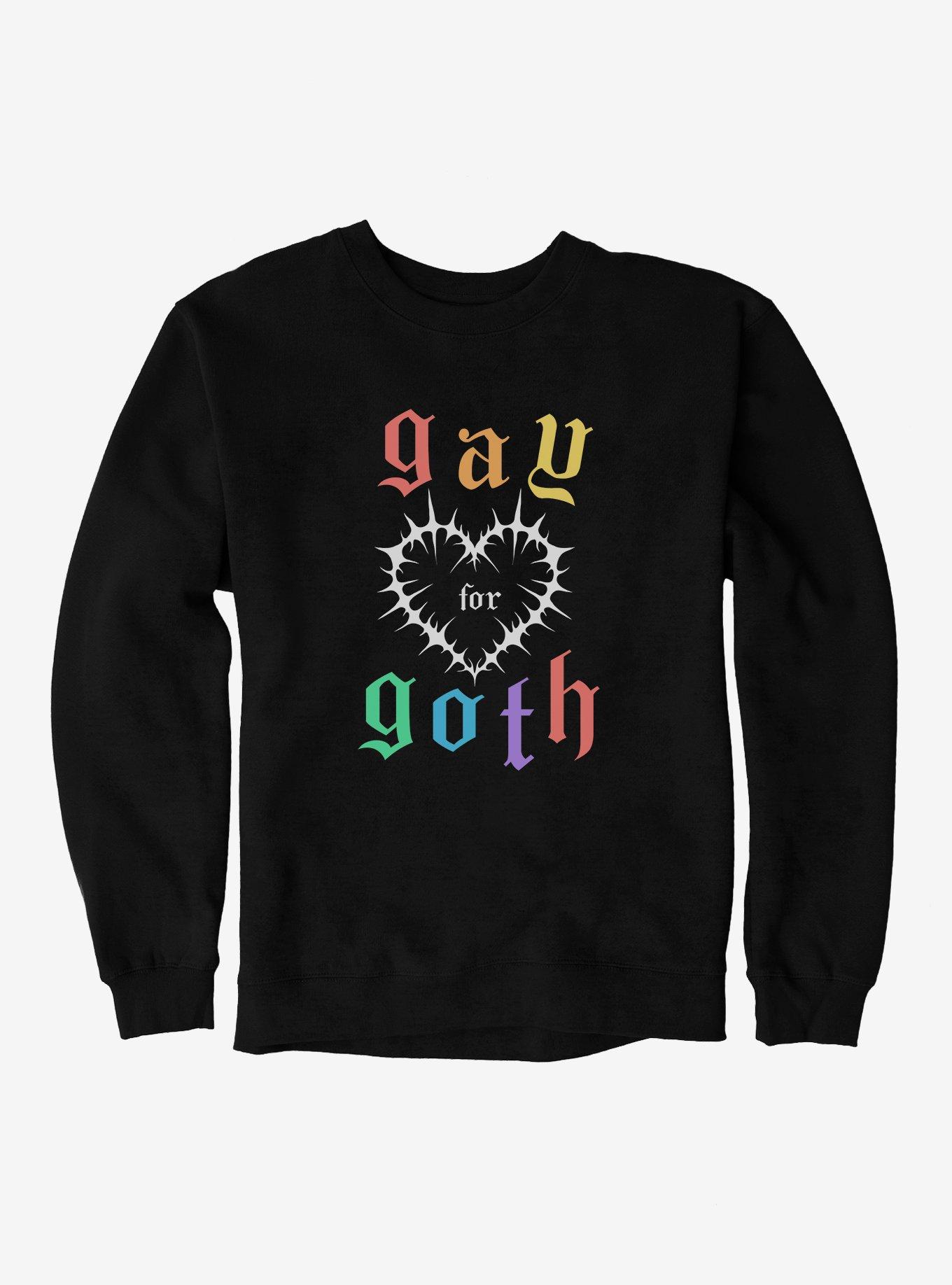 Pride Gay For Goth Sweatshirt, BLACK, hi-res