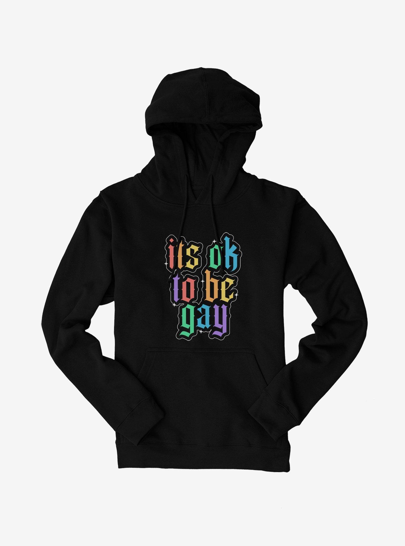 Pride It's Ok To Be Gay Hoodie, BLACK, hi-res