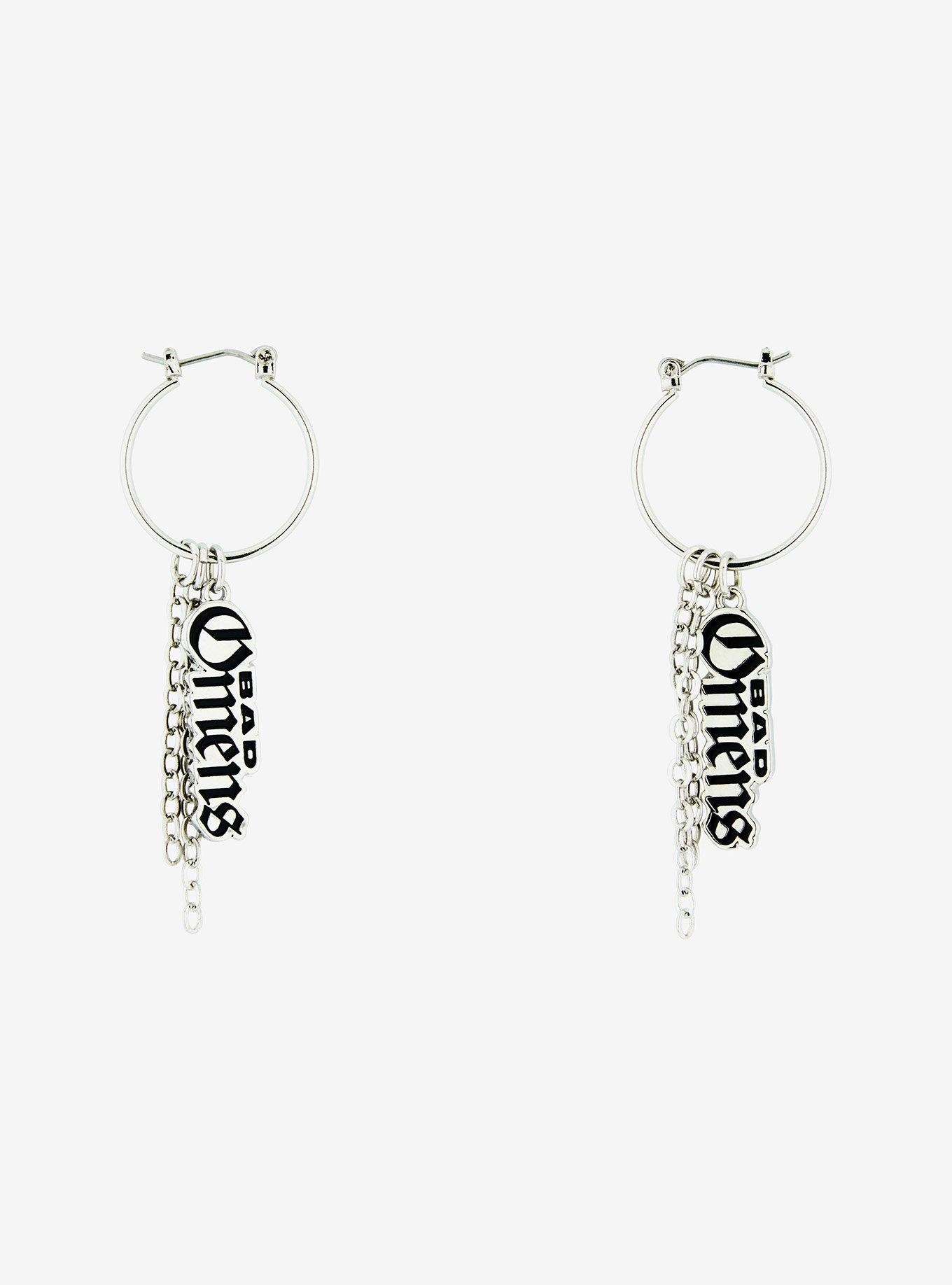 Bad Omens Logo Hoop Earrings, , hi-res