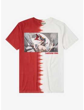 Chainsaw Man Red & White Split Dye Boyfriend Fit Girls T-Shirt, , hi-res