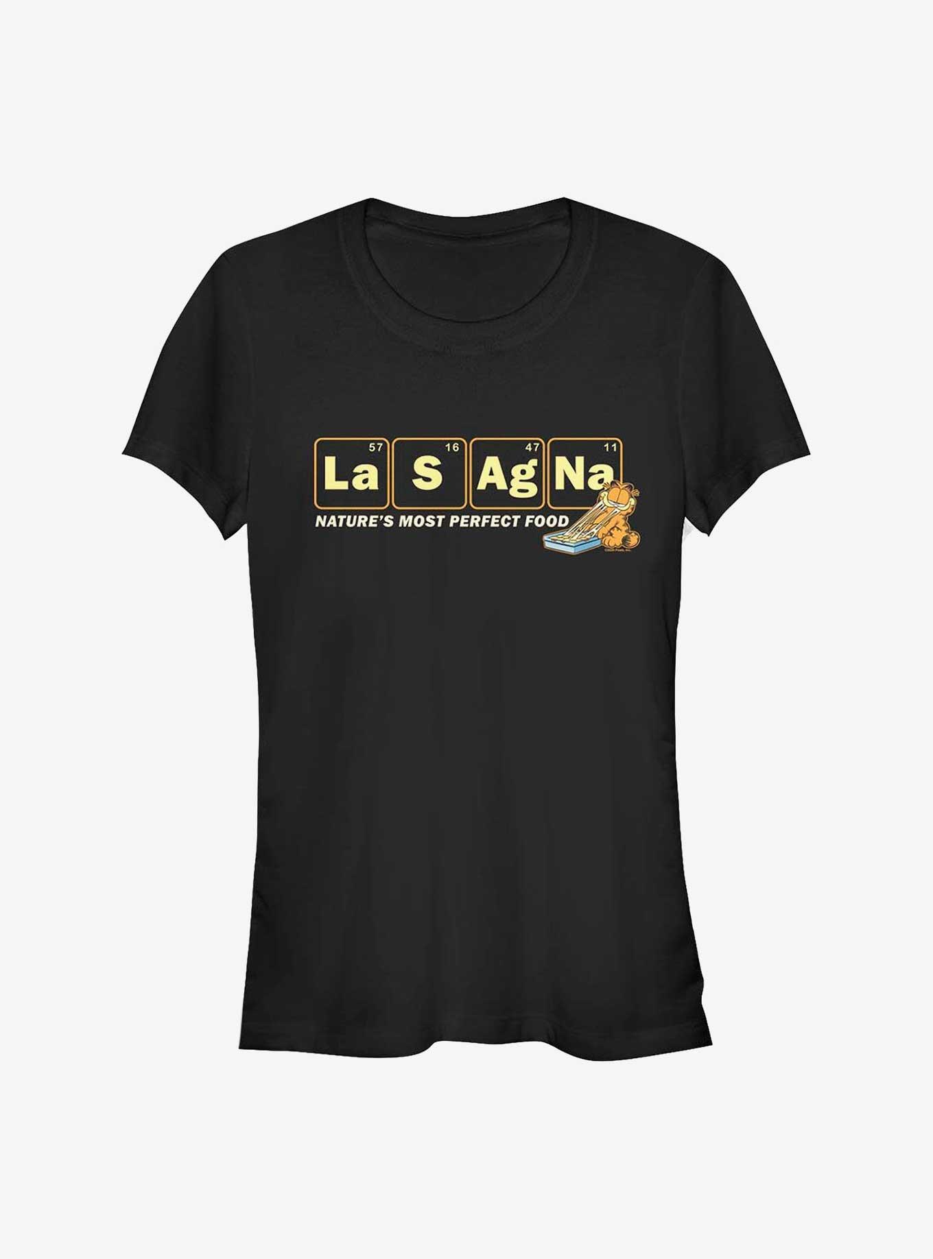 Garfield Lasagna Periodic Girls T-Shirt, BLACK, hi-res
