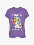 Garfield I Hate Mondays Girls T-Shirt, PURPLE, hi-res