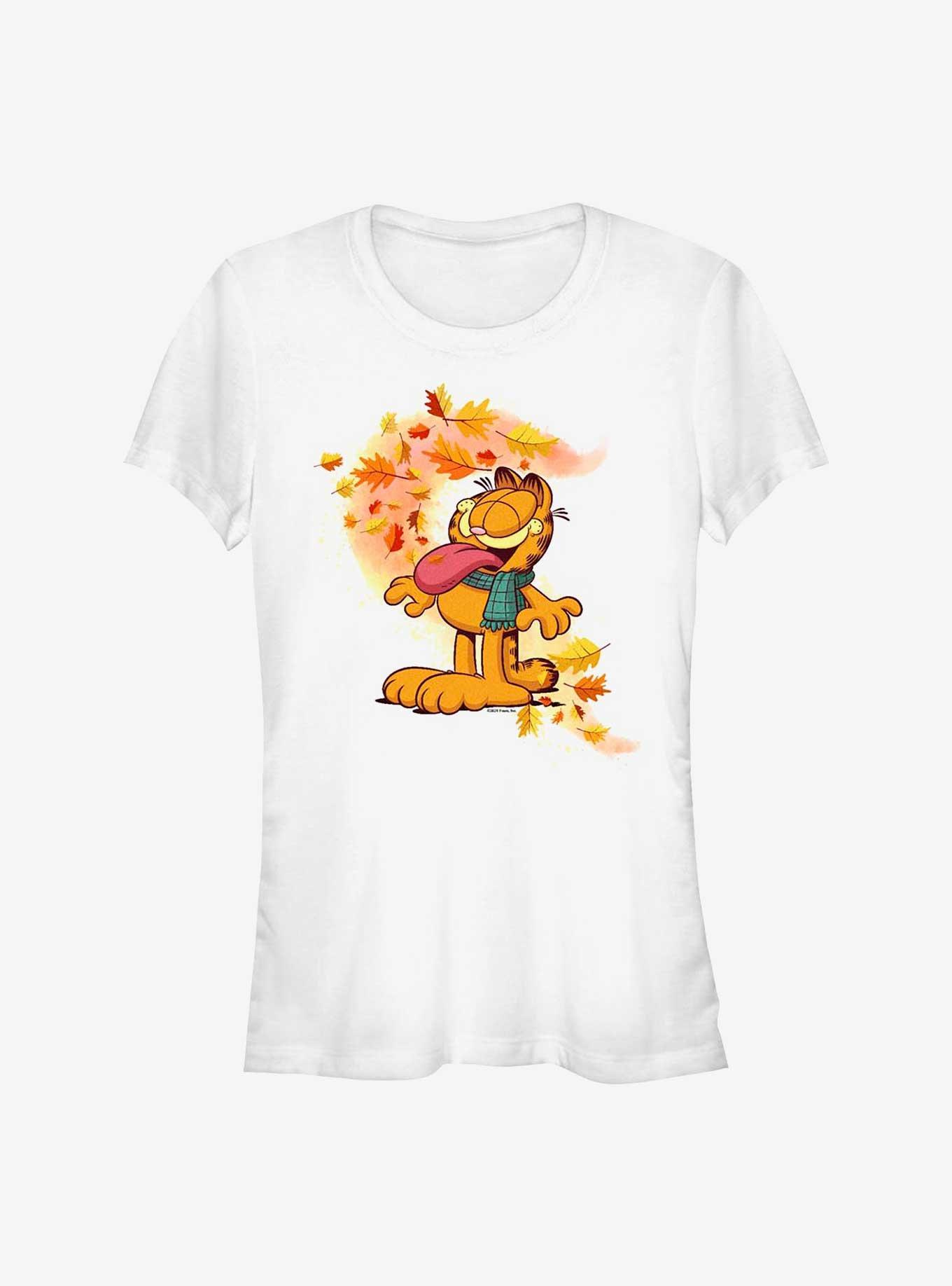 Garfield Autum Leaves Girls T-Shirt, WHITE, hi-res