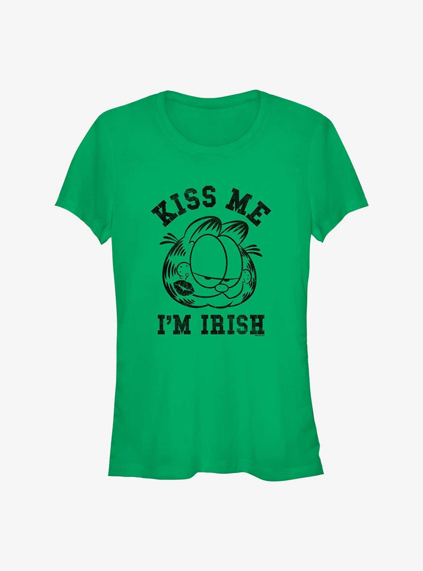 Garfield Kiss Me I'm Irish Girls T-Shirt