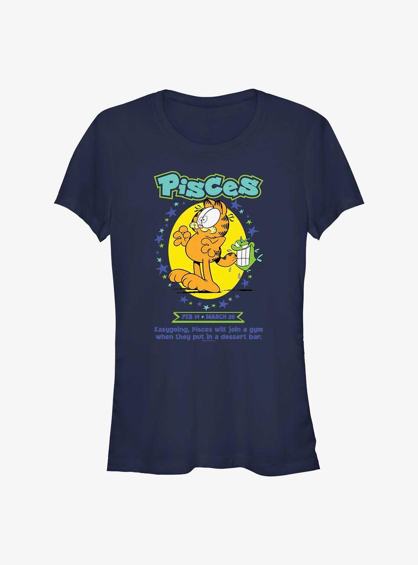 Garfield Pisces Horoscope Girls T-Shirt, NAVY, hi-res