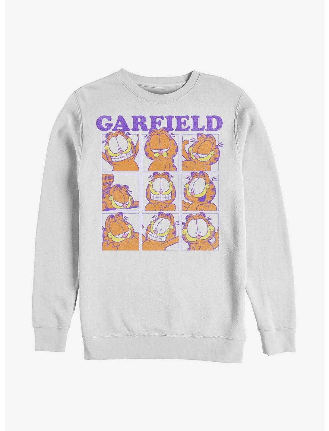 Garfield Many Faces of Garfield Sweatshirt, WHITE, hi-res