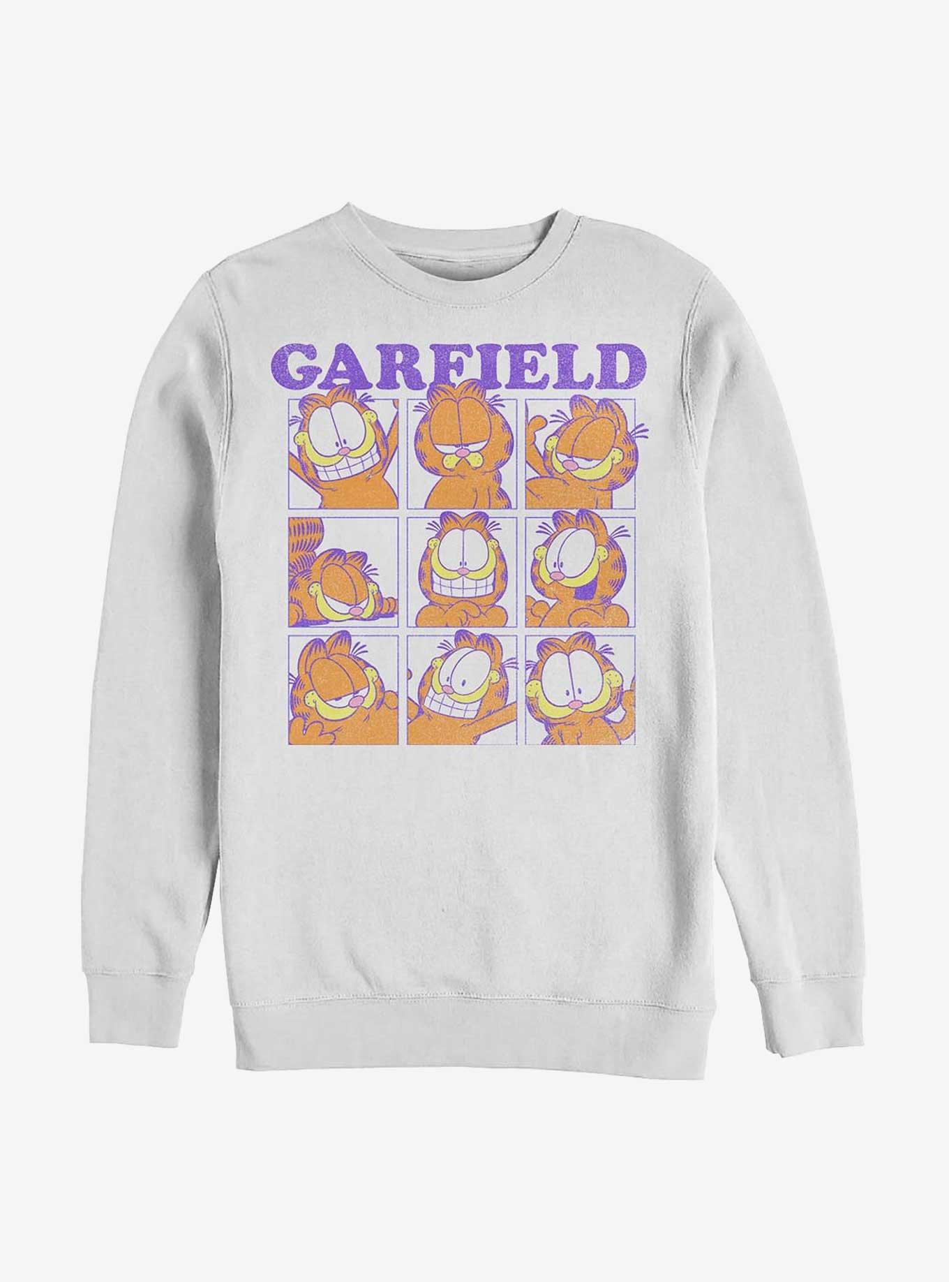 Garfield Many Faces of Garfield Sweatshirt, WHITE, hi-res