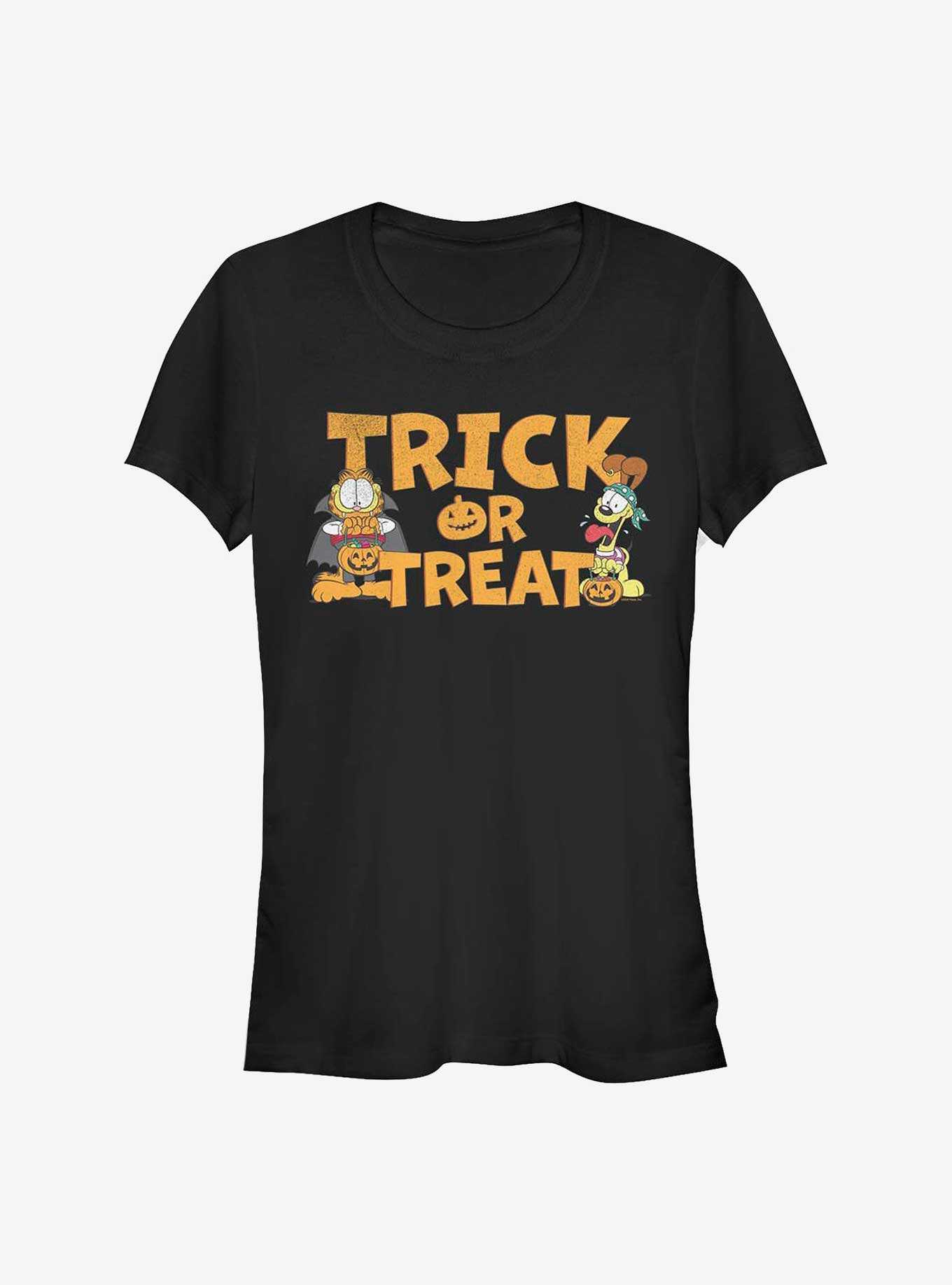 Garfield and Odie Halloween Trick or Treat Girls T-Shirt, , hi-res