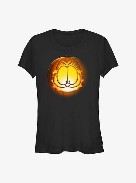 Garfield Pumpkin Carve Face Girls T-Shirt - BLACK | Hot Topic