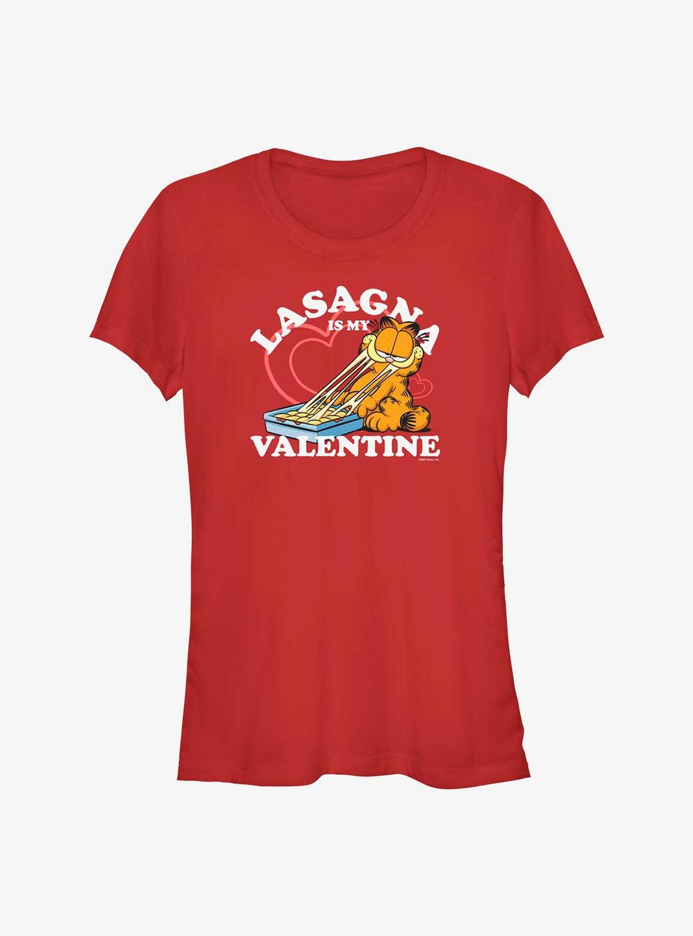 Garfield Lasagna Is My Valentine Girls T-Shirt, RED, hi-res