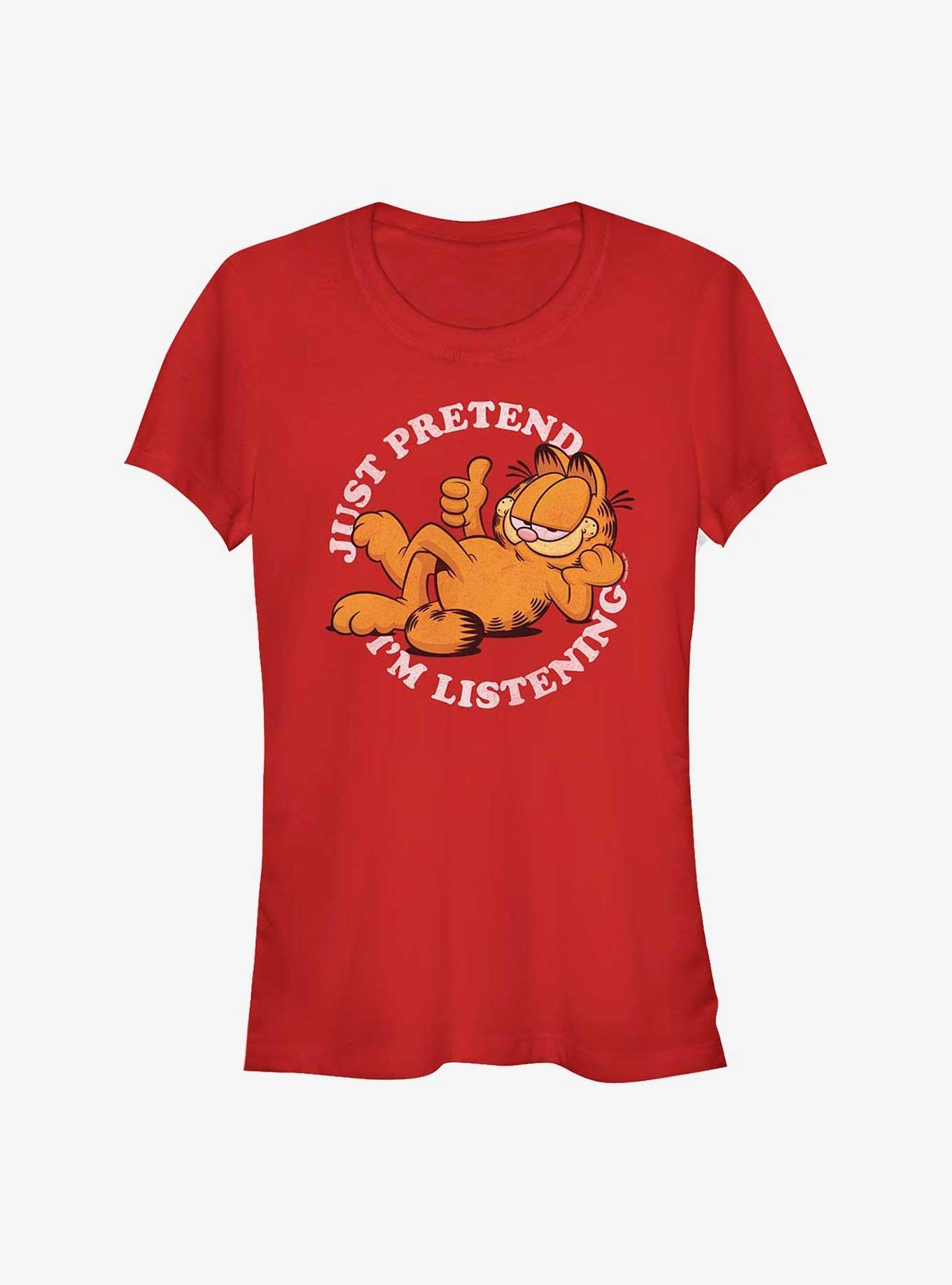 Garfield Not Listening Girls T-Shirt, RED, hi-res
