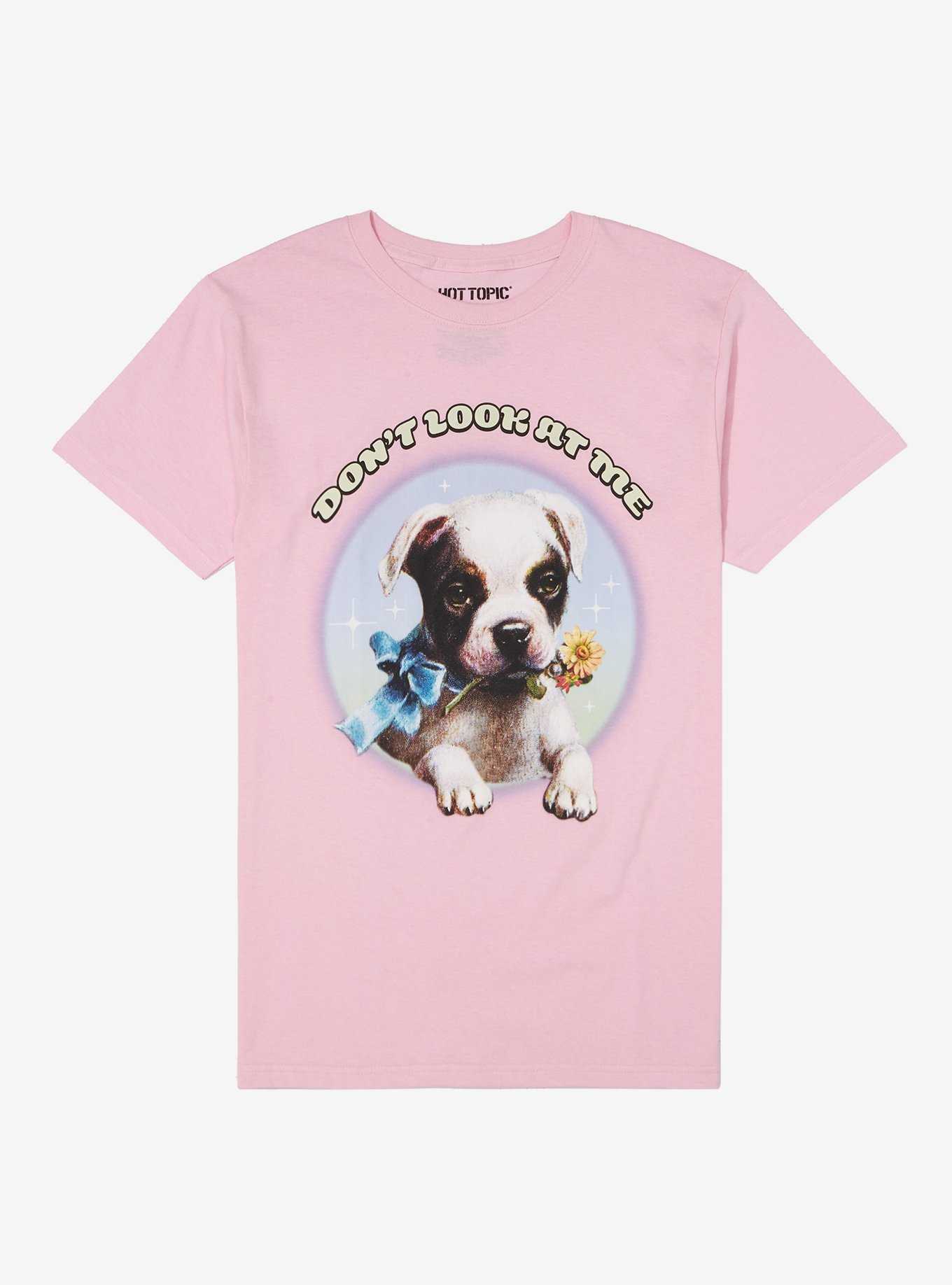 Don't Look At Me Puppy Boyfriend Fit Girls T-Shirt, , hi-res