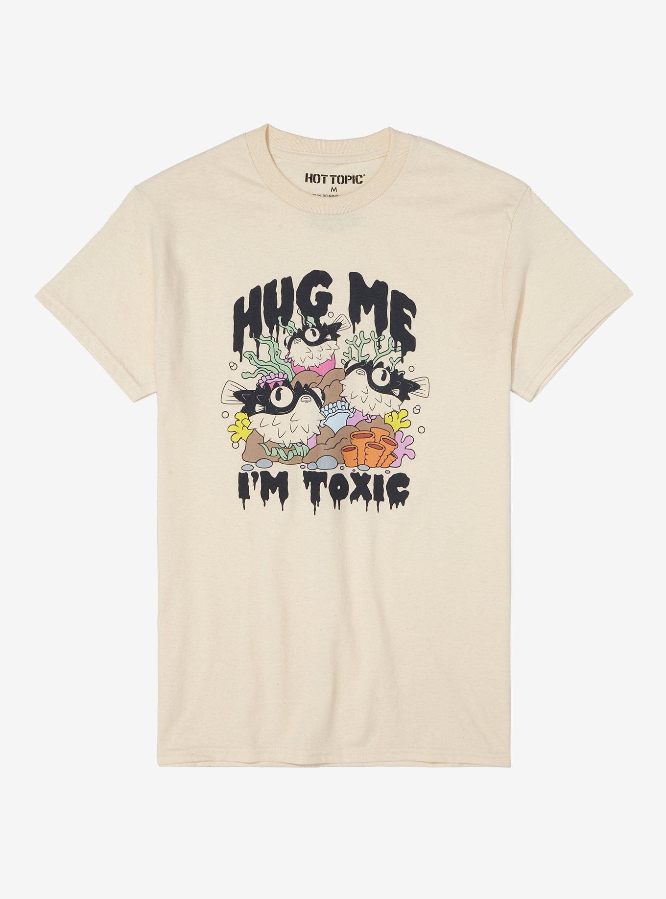 Toxic Pufferfish Hug Boyfriend Fit Girls T-Shirt, MULTI, hi-res