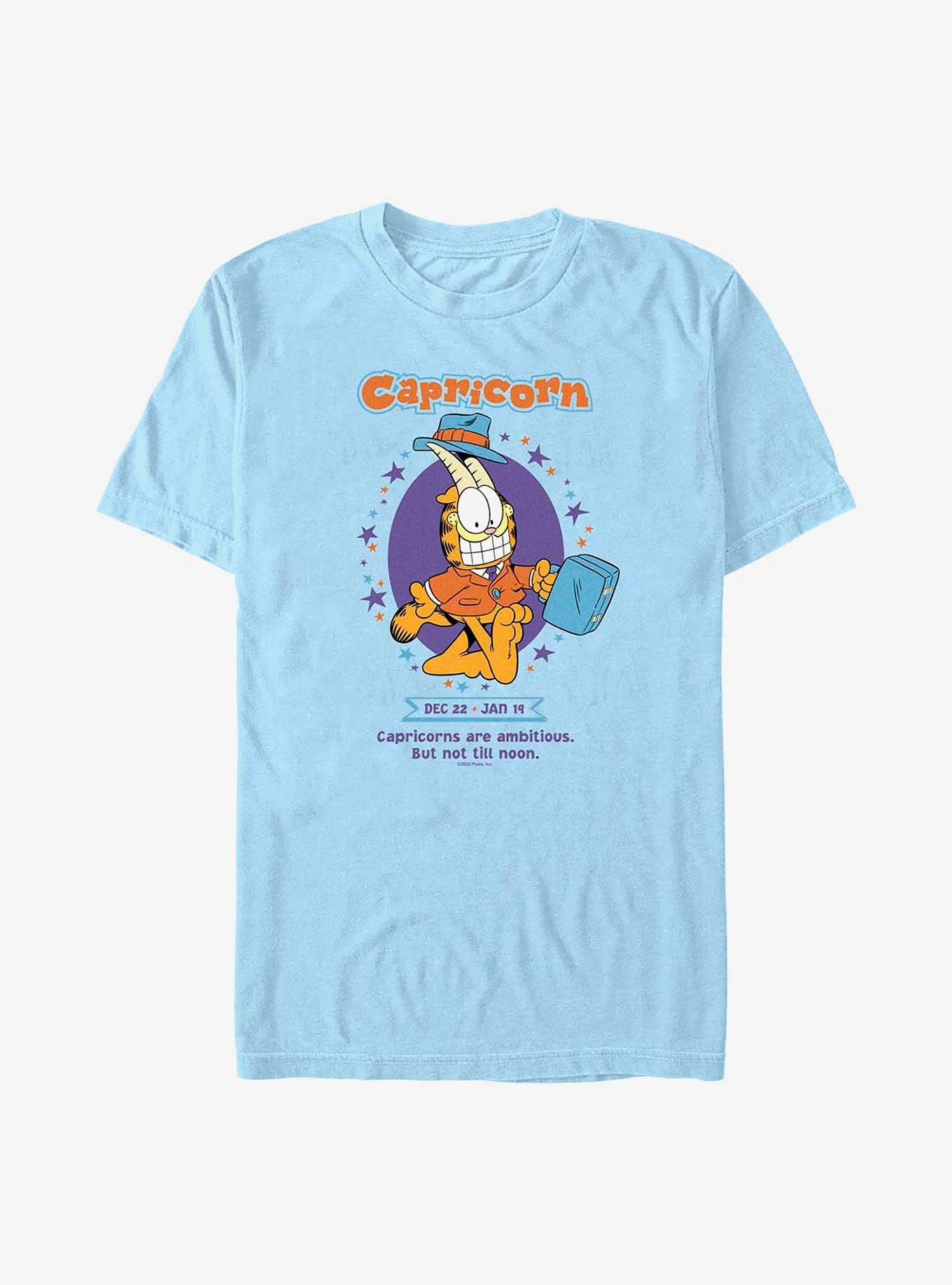 Garfield Capricorn Horoscope T-Shirt, LT BLUE, hi-res