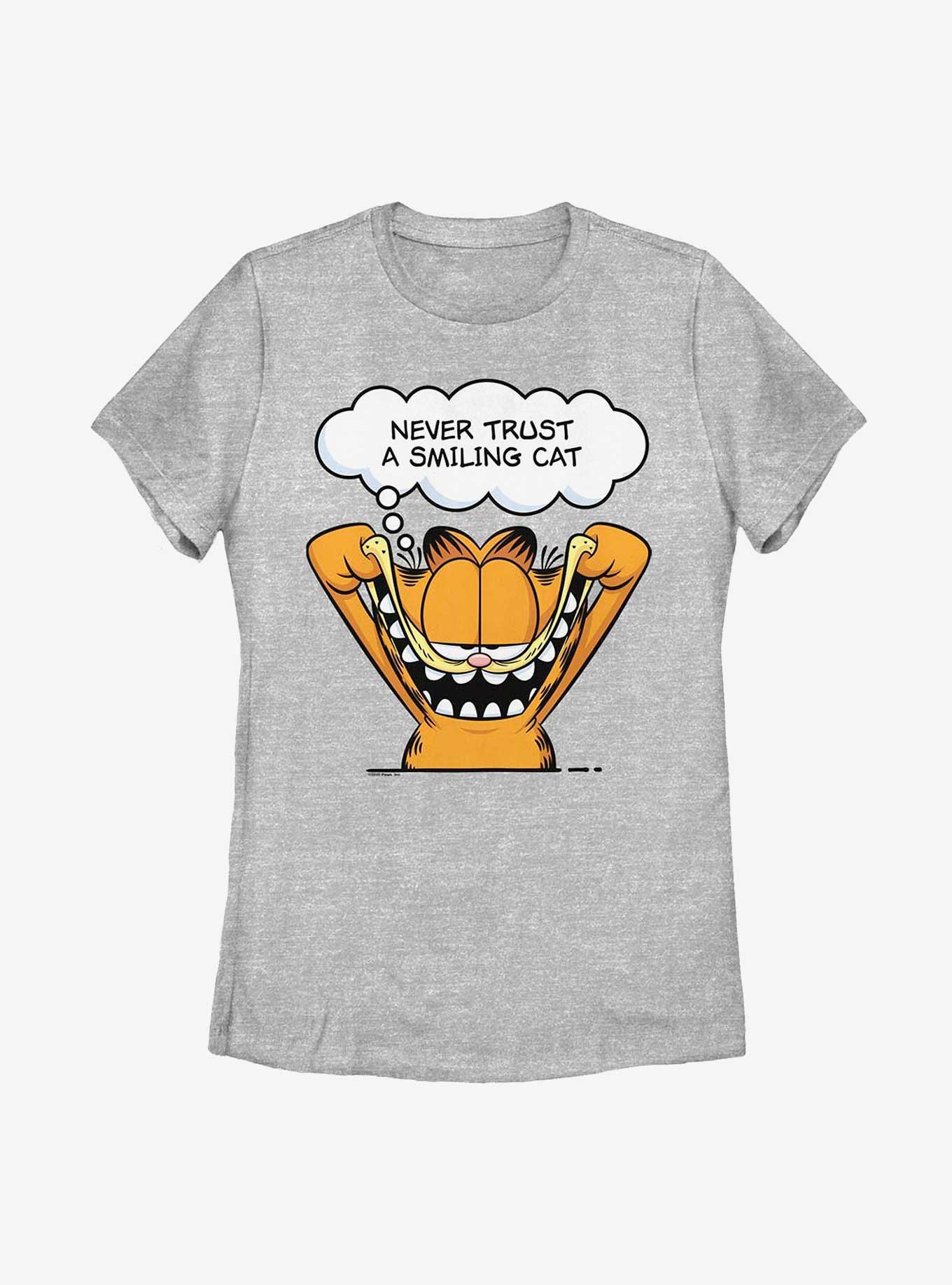 Garfield Never Trust A Smiling Cat Women's T-Shirt, ATH HTR, hi-res