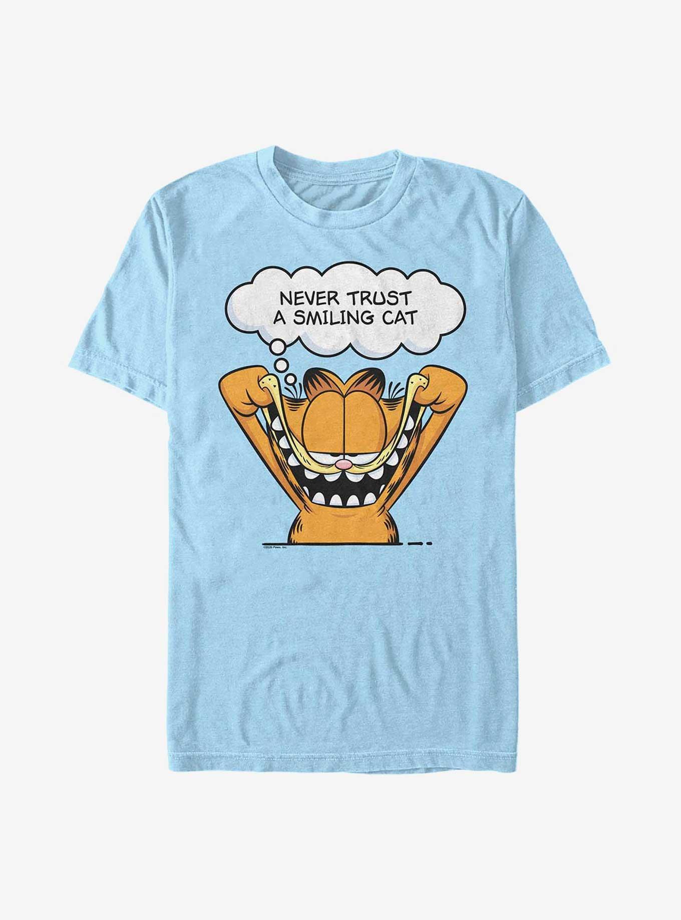 Garfield Never Trust A Smiling Cat T-Shirt, LT BLUE, hi-res