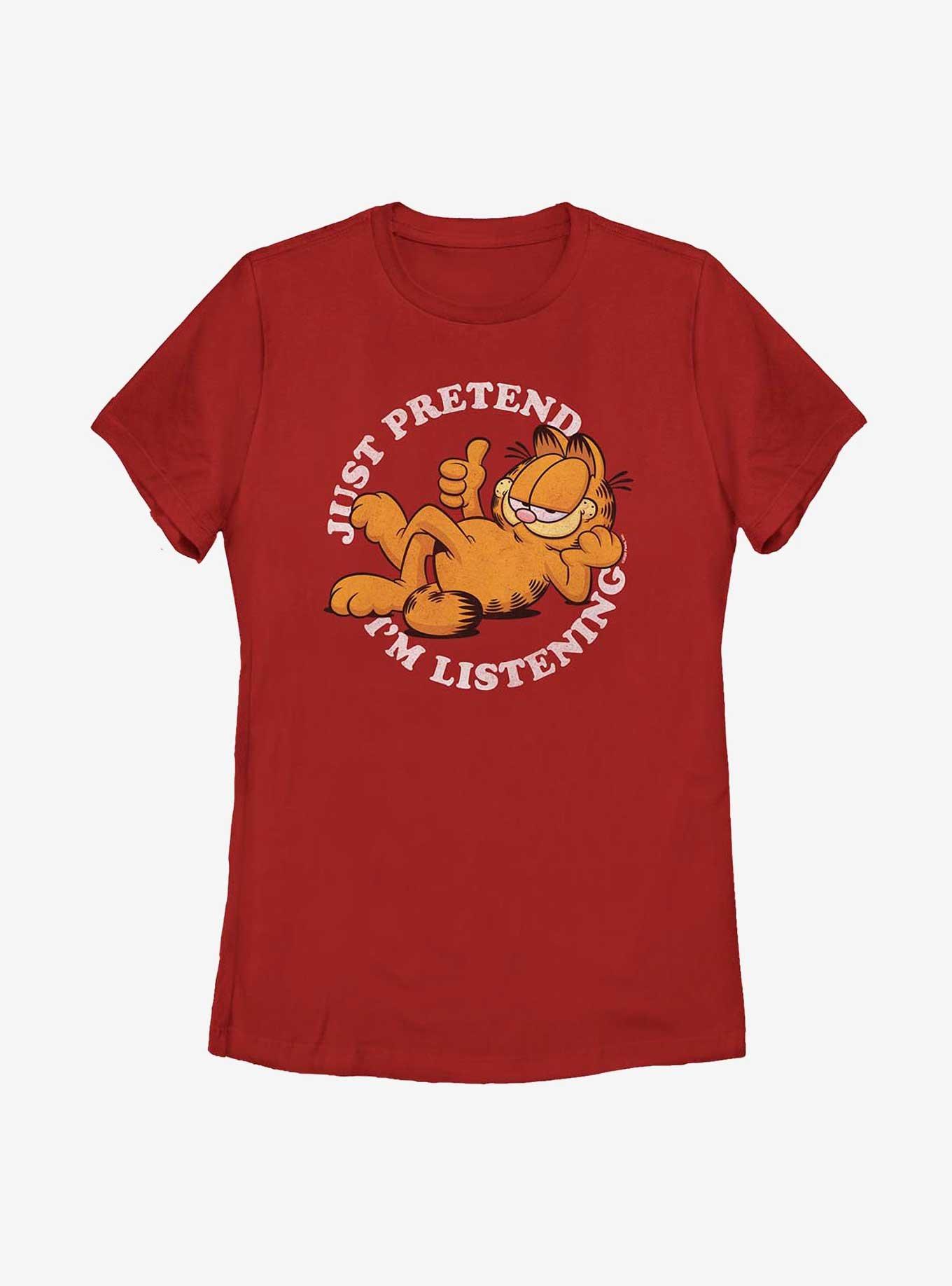 Garfield Not Listening Women's T-Shirt, RED, hi-res