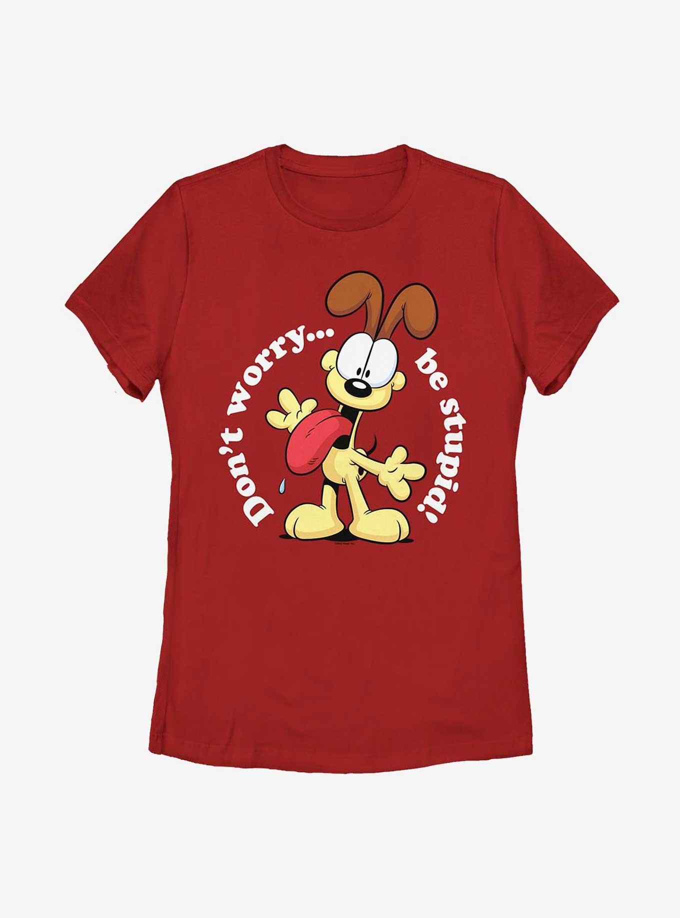 Garfield Odie Be Stupid Women's T-Shirt, RED, hi-res