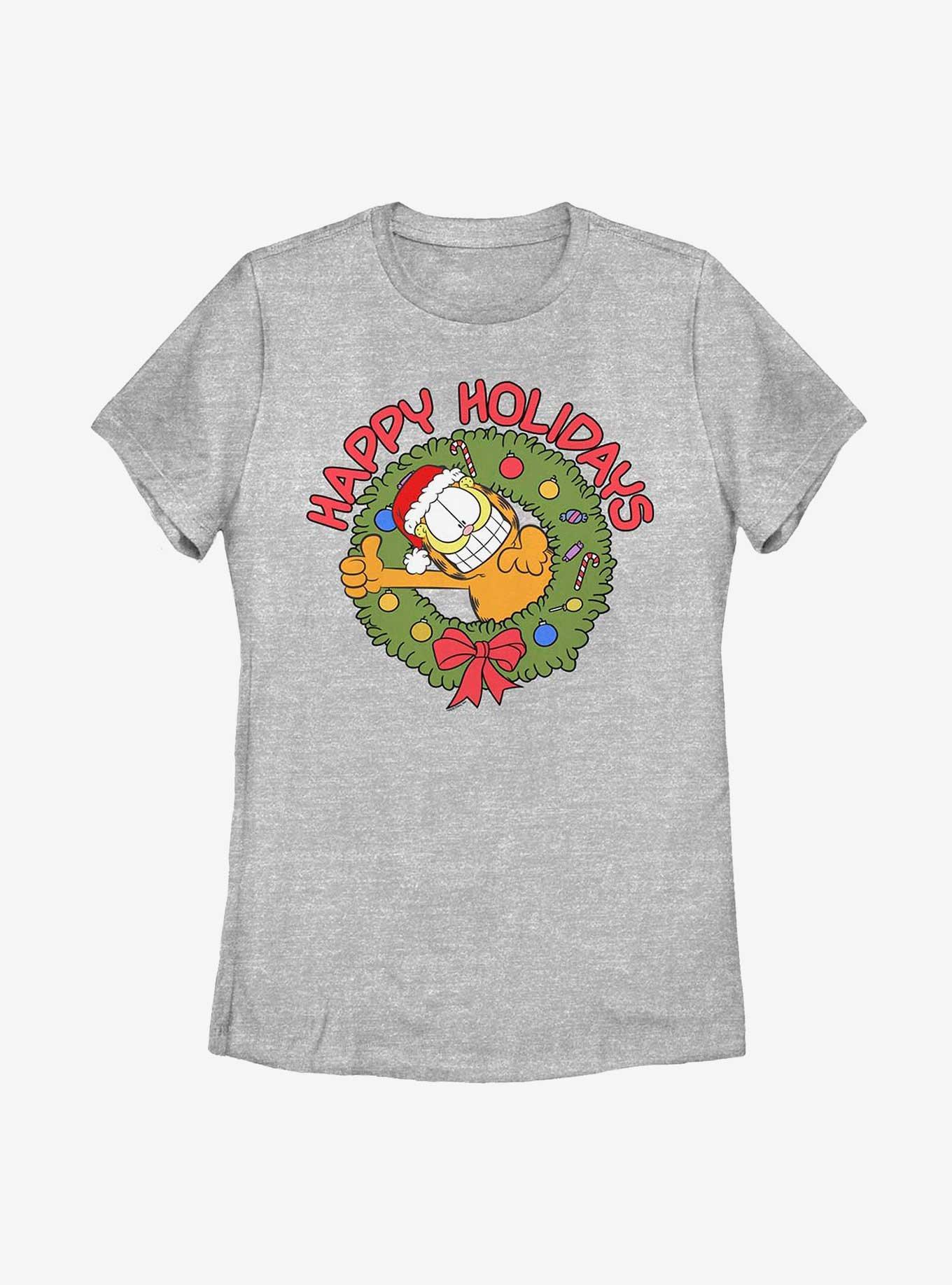 Garfield Wreath Happy Holidays Women's T-Shirt, , hi-res