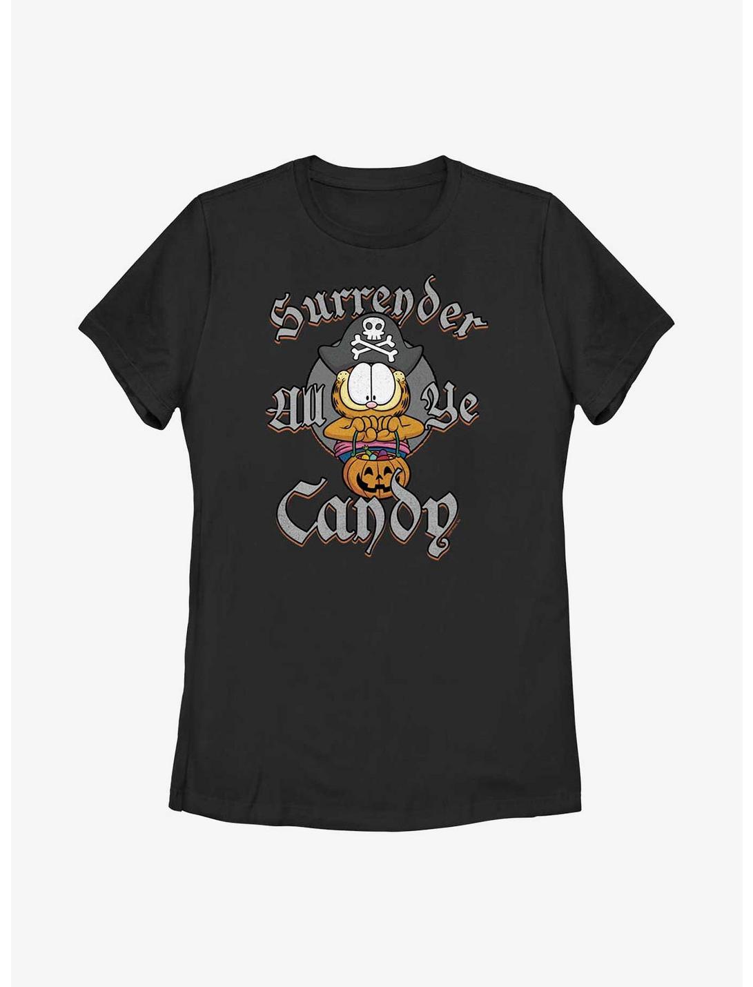 Garfield Pirate Garfield Surrender The Candy Women's T-Shirt, BLACK, hi-res