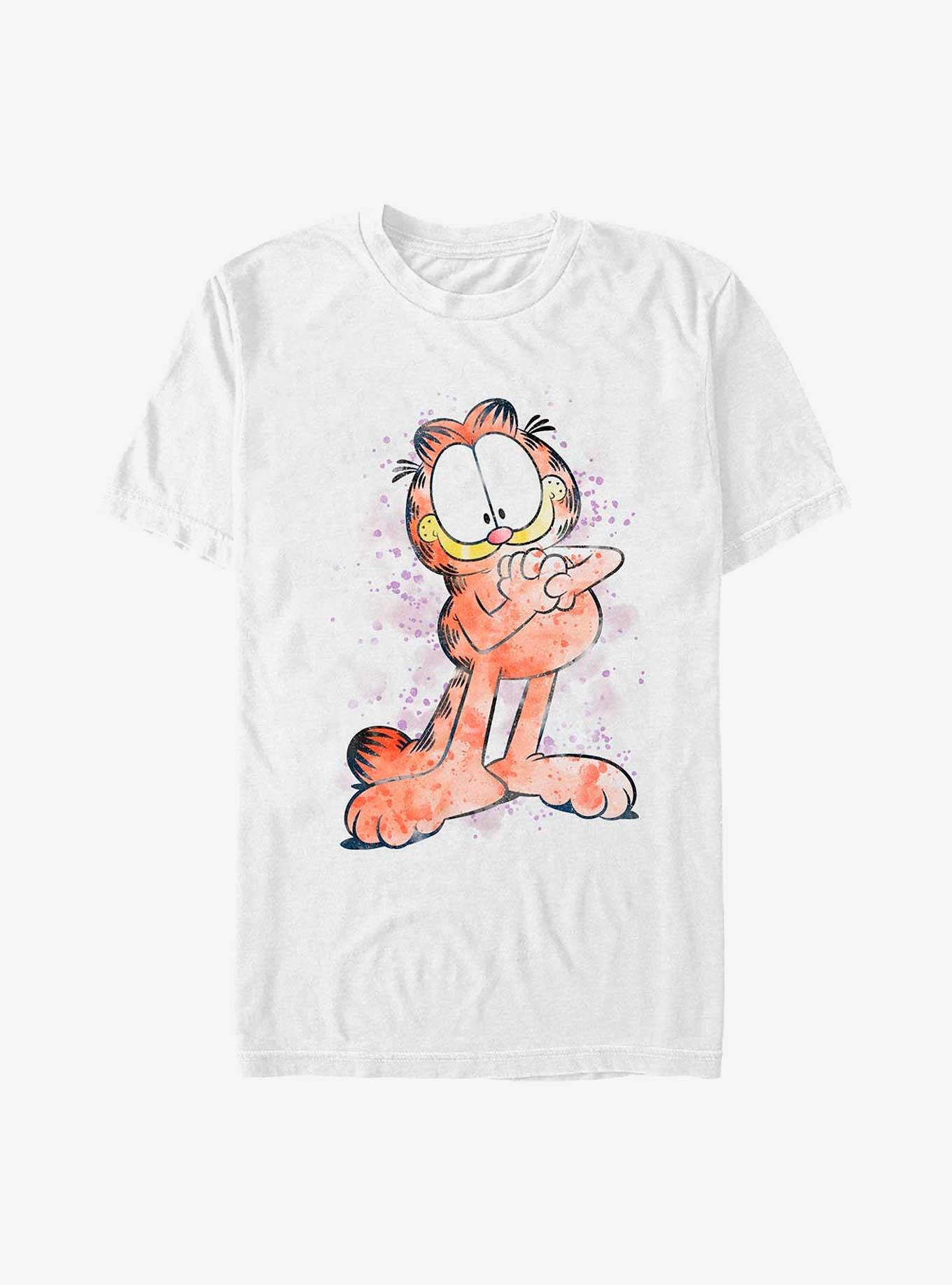 Garfield Watercolor Tabby T-Shirt, WHITE, hi-res