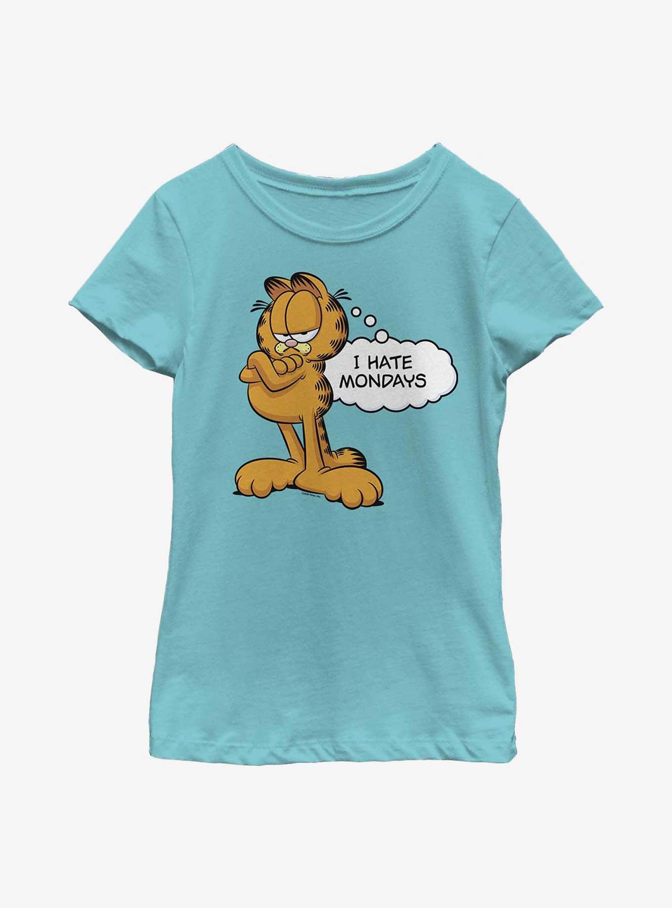 Garfield I Hate Mondays Youth Girl's T-Shirt, TAHI BLUE, hi-res