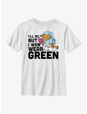 Garfield I'll Rise But I Won't Wear Green Youth T-Shirt, , hi-res