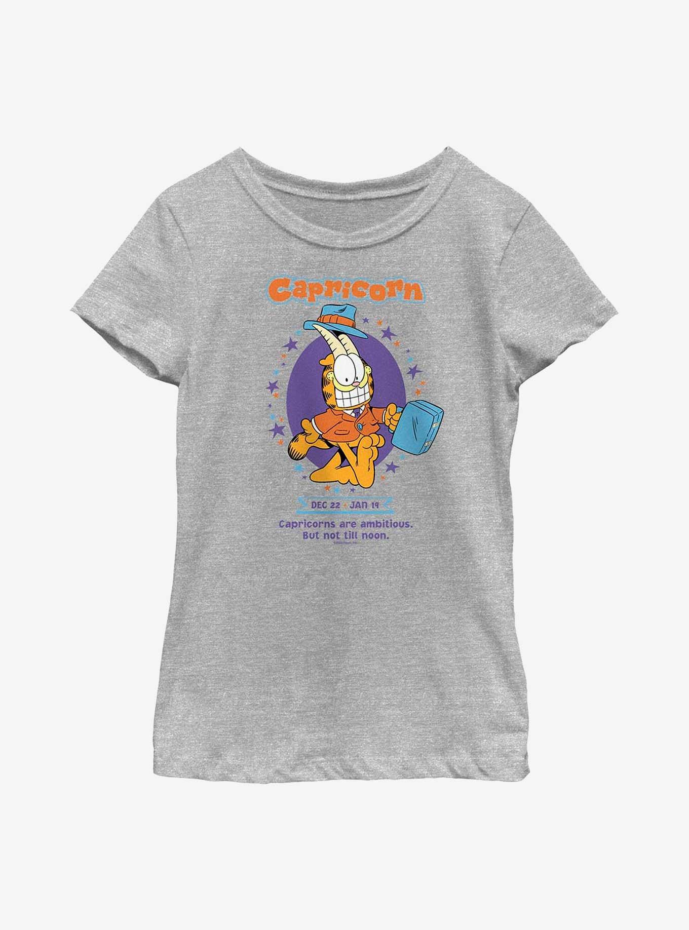 Garfield Capricorn Horoscope Youth Girl's T-Shirt, ATH HTR, hi-res