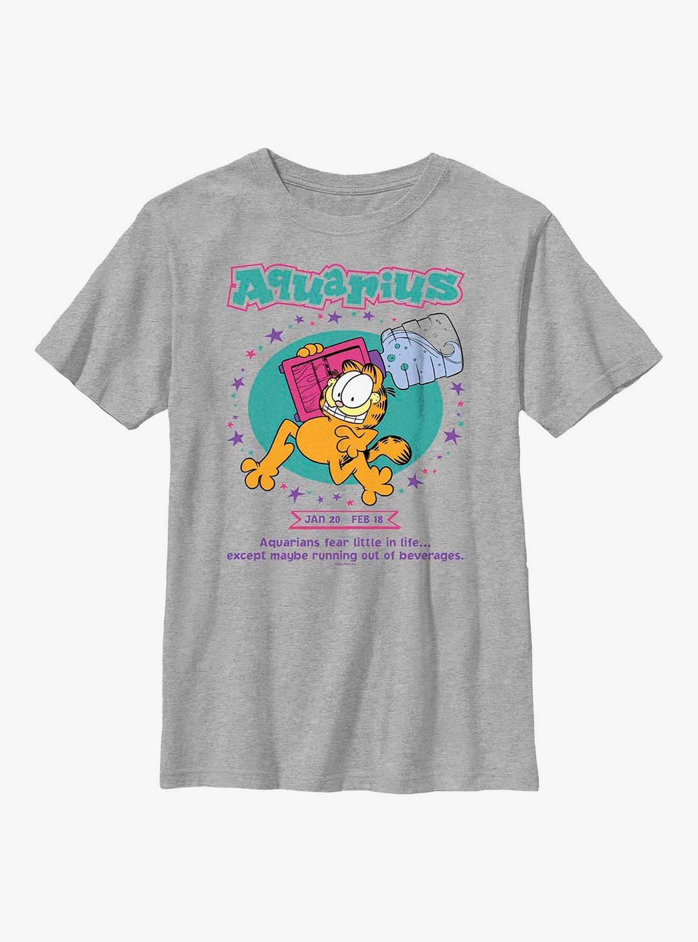 Garfield Aquarius Horoscope Youth T-Shirt, ATH HTR, hi-res