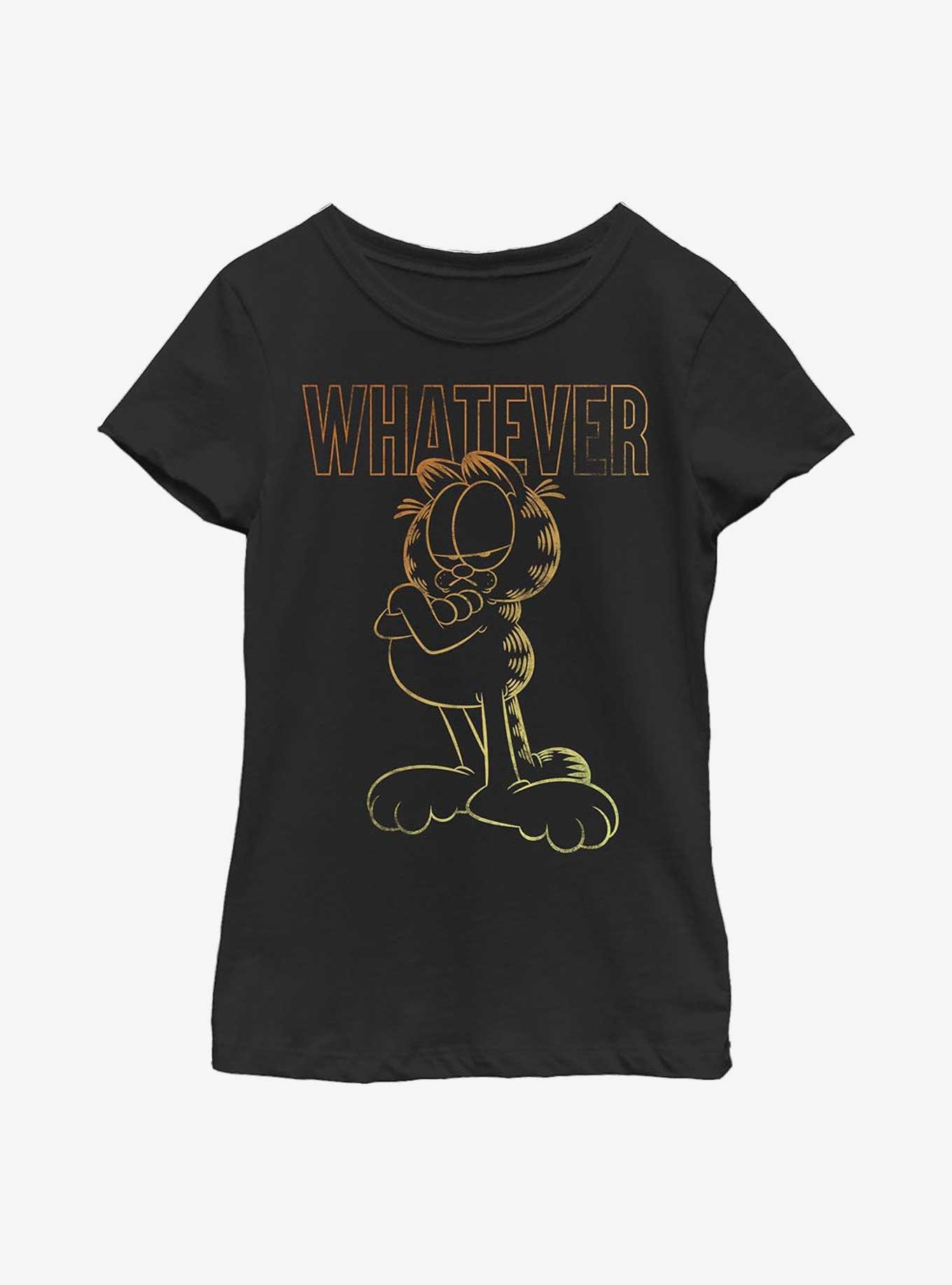 Garfield Whatever Youth Girl's T-Shirt, BLACK, hi-res