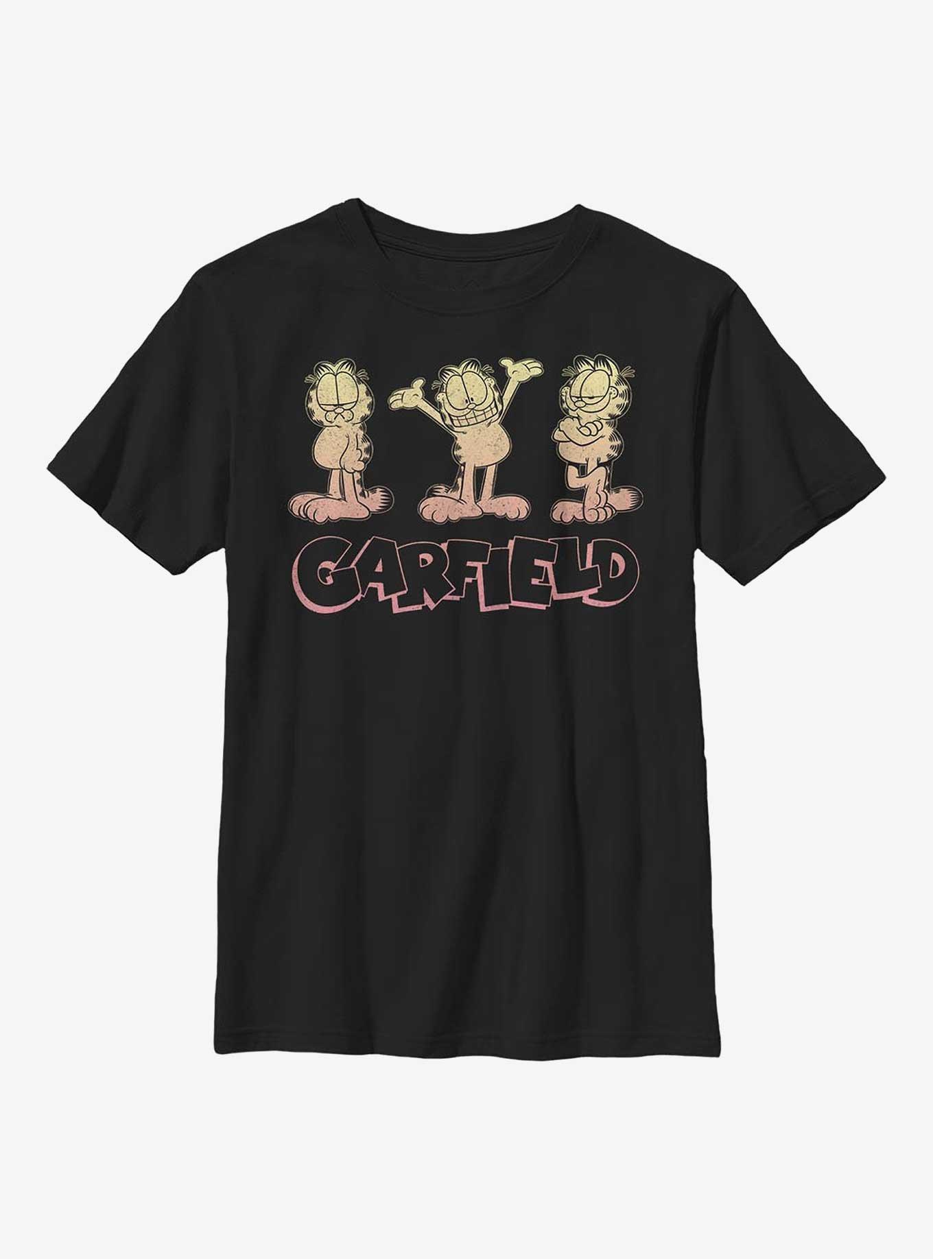 Garfield Triple Garfs Youth T-Shirt, BLACK, hi-res