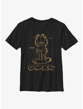 Garfield Cat Schematic Youth T-Shirt, , hi-res