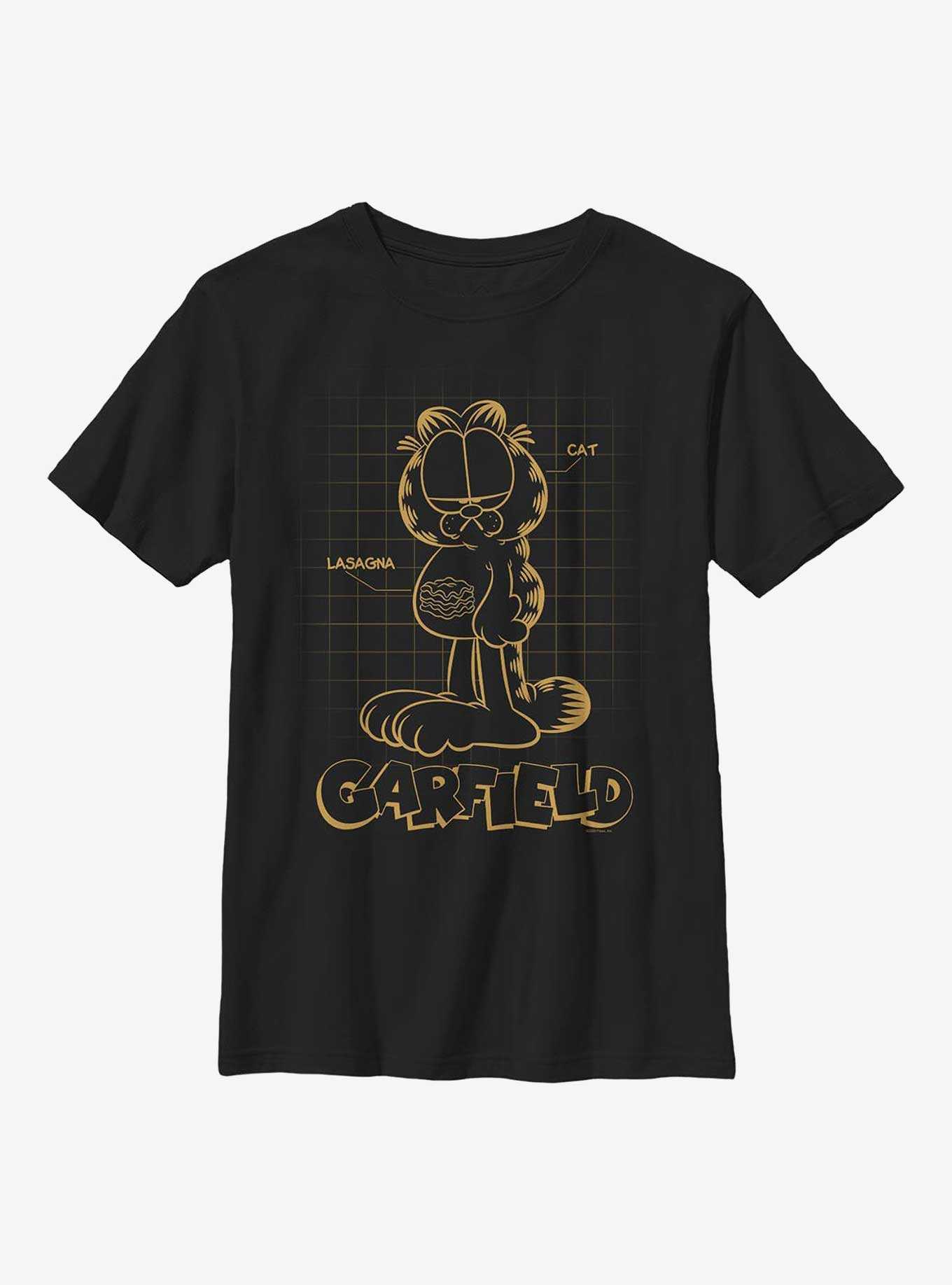 Garfield Cat Schematic Youth T-Shirt, , hi-res
