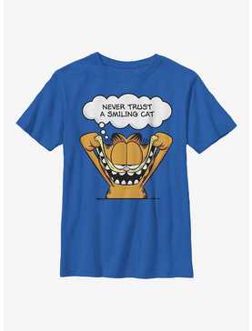 Garfield Never Trust A Smiling Cat Youth T-Shirt, , hi-res