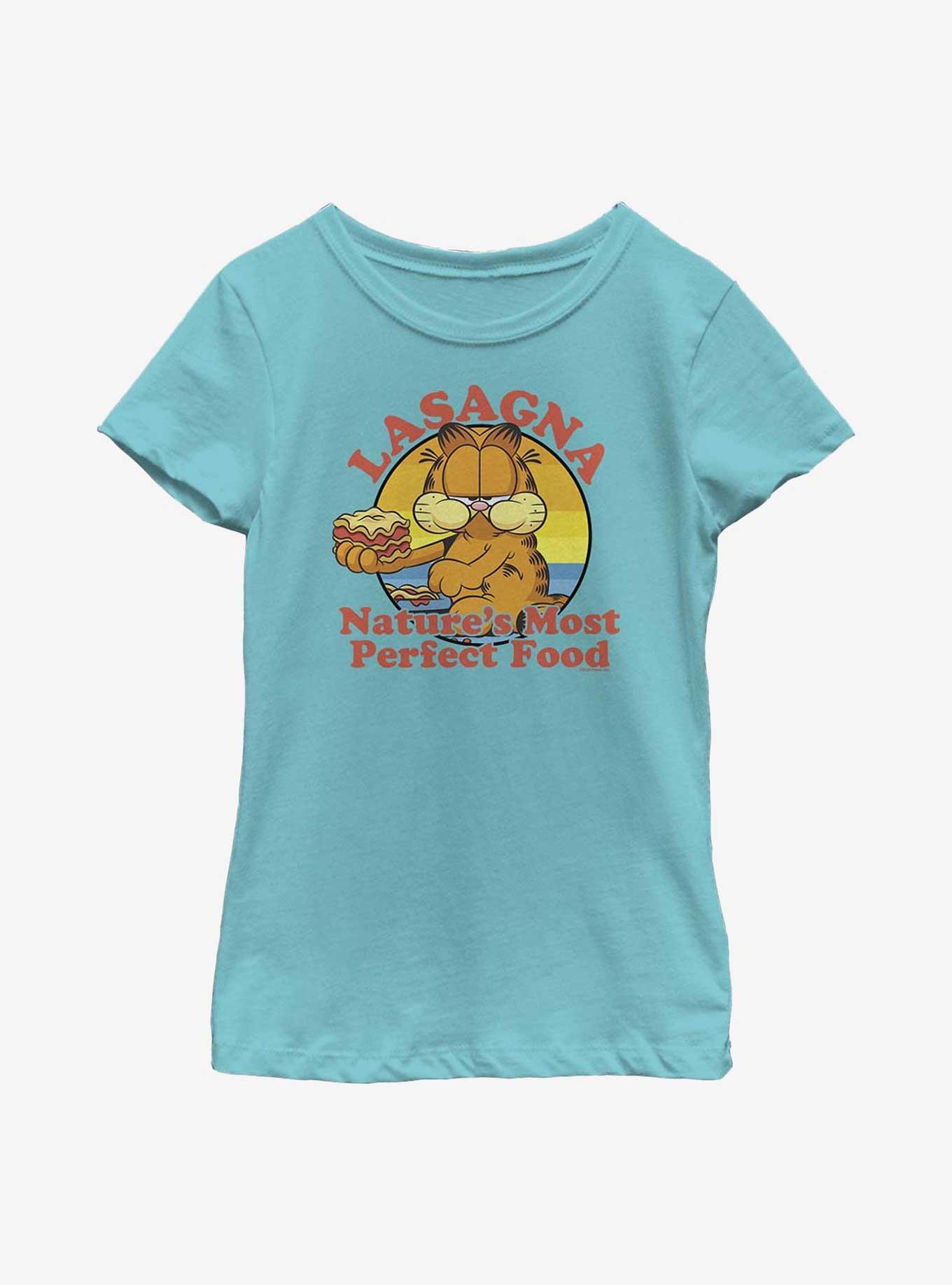 Garfield Lasagna Nature's Best Youth Girl's T-Shirt, TAHI BLUE, hi-res