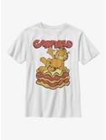 Garfield King Of Lasagna Youth T-Shirt, WHITE, hi-res