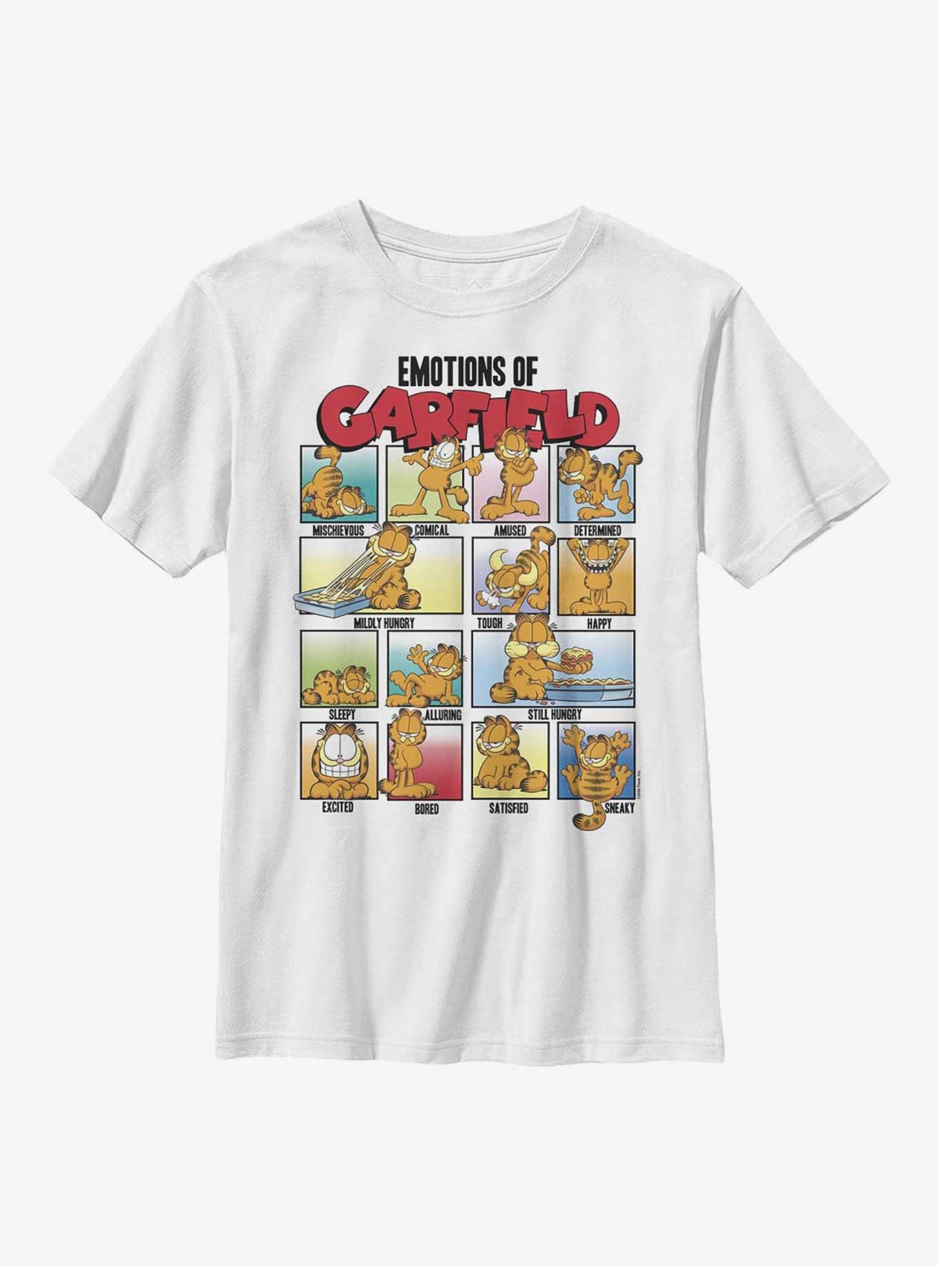 Garfield Emotions Of Garfield Youth T-Shirt, WHITE, hi-res