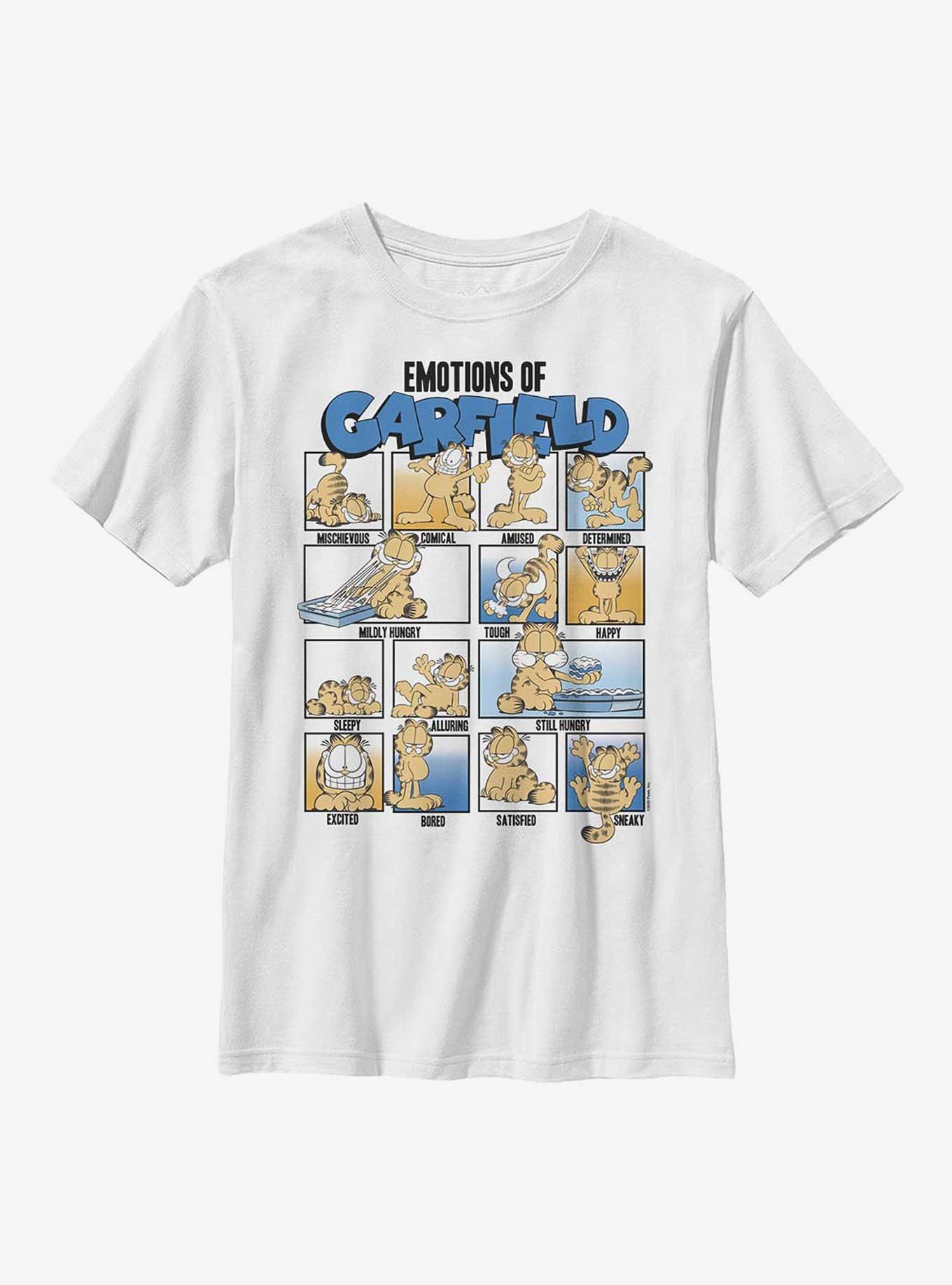 Garfield Emotions Of Garfield Youth T-Shirt, WHITE, hi-res