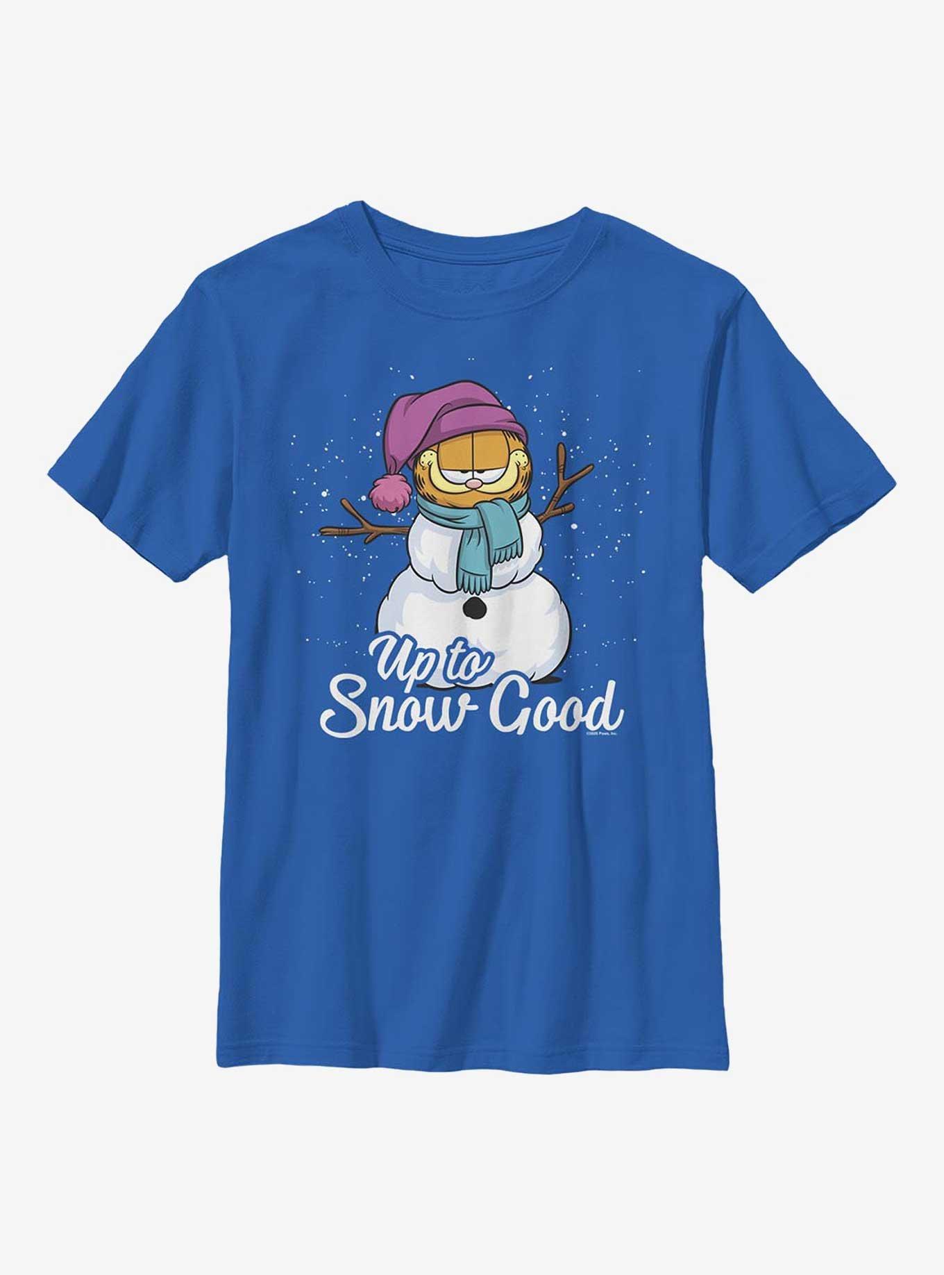 Garfield Up To Snow Good Youth T-Shirt, ROYAL, hi-res