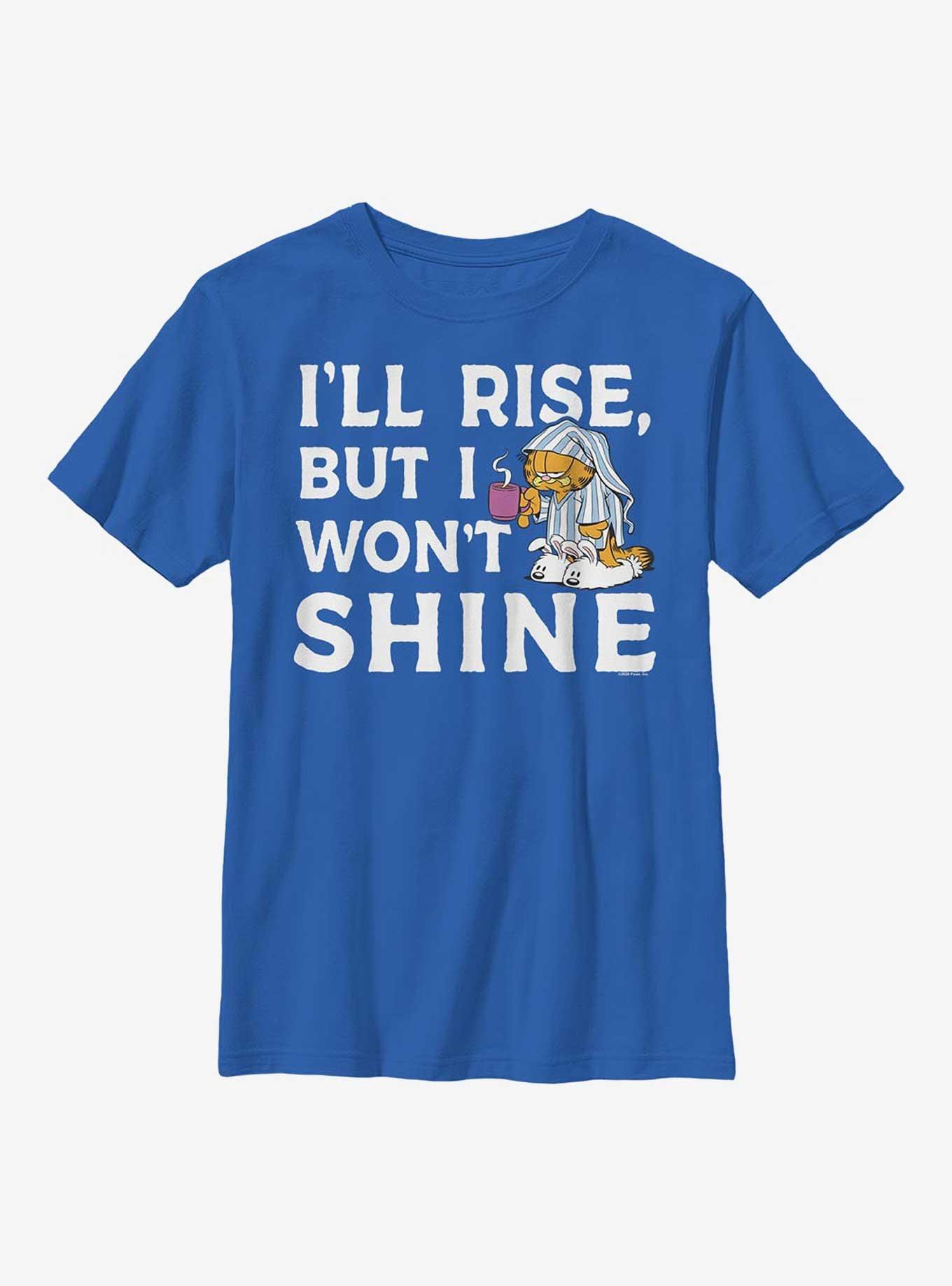 Garfield I'll Rise But I Won't Shine Youth T-Shirt, , hi-res