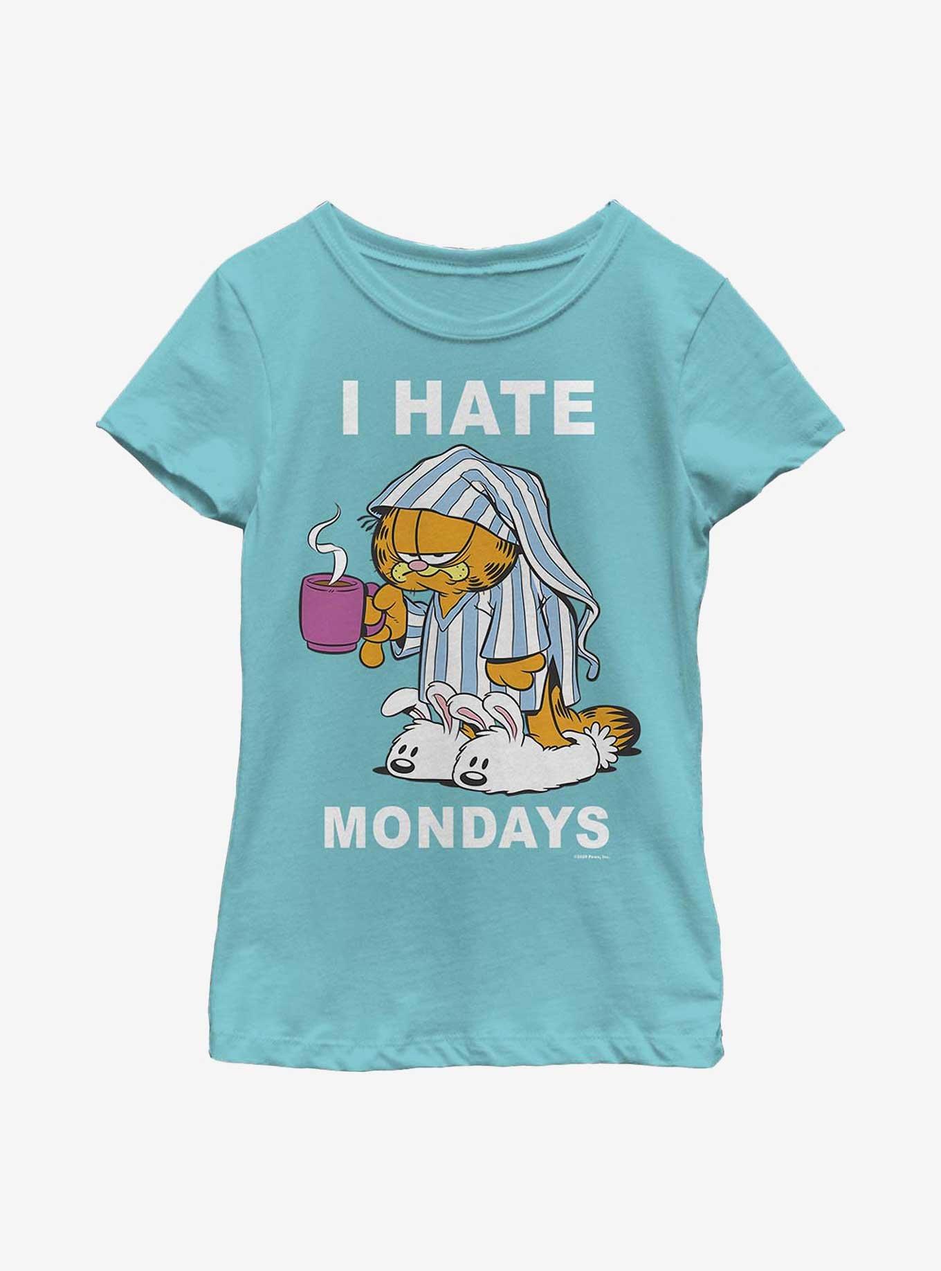 Garfield I Hate Mondays Youth Girl's T-Shirt, TAHI BLUE, hi-res