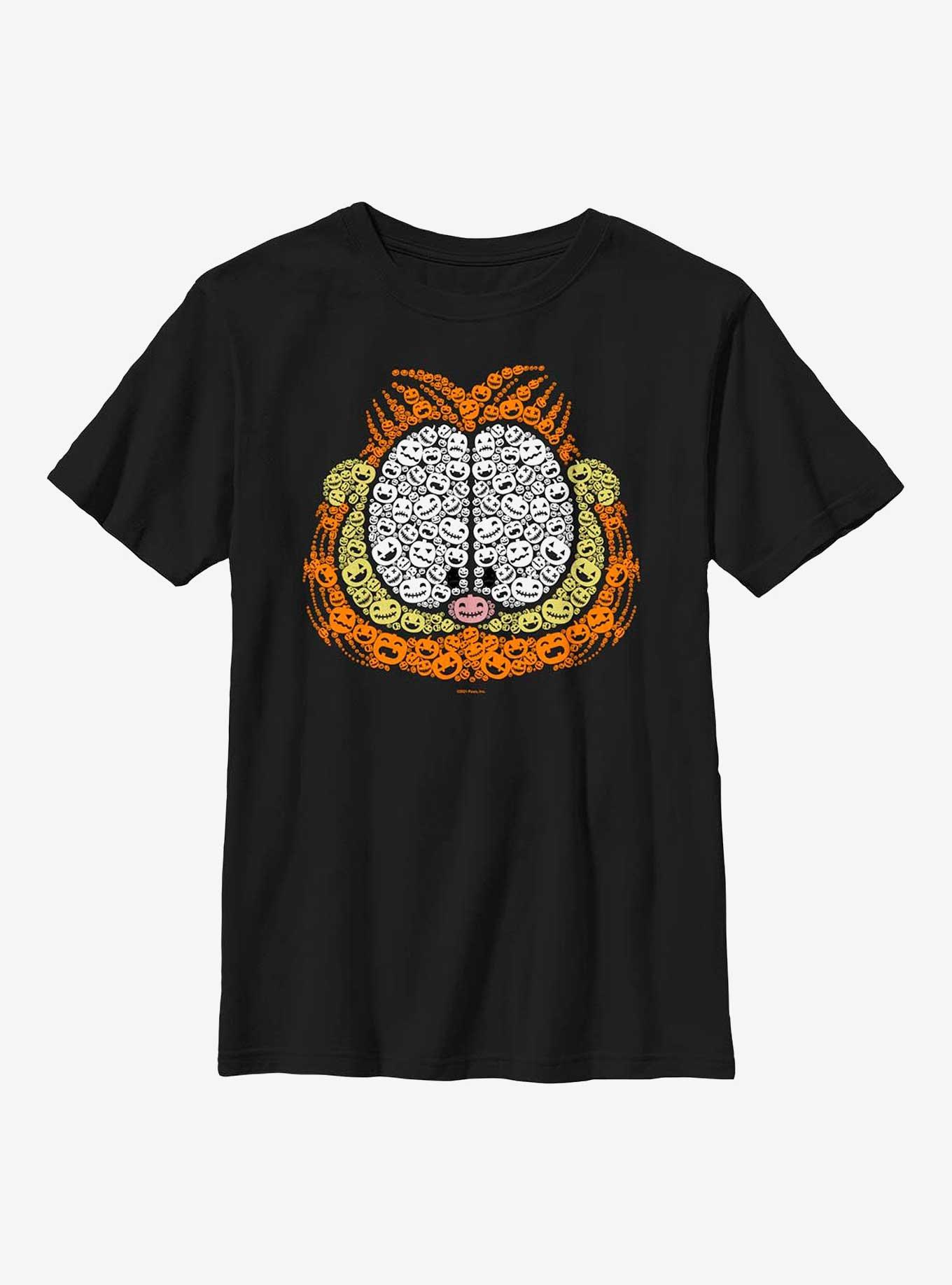 Garfield Pumpkin Face Fill Youth T-Shirt, BLACK, hi-res