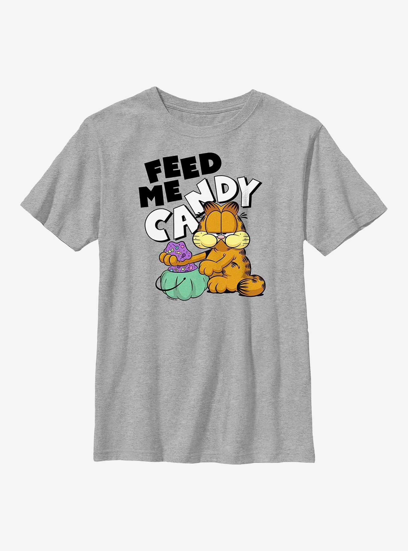 Garfield Feed Me Candy Youth T-Shirt, ATH HTR, hi-res